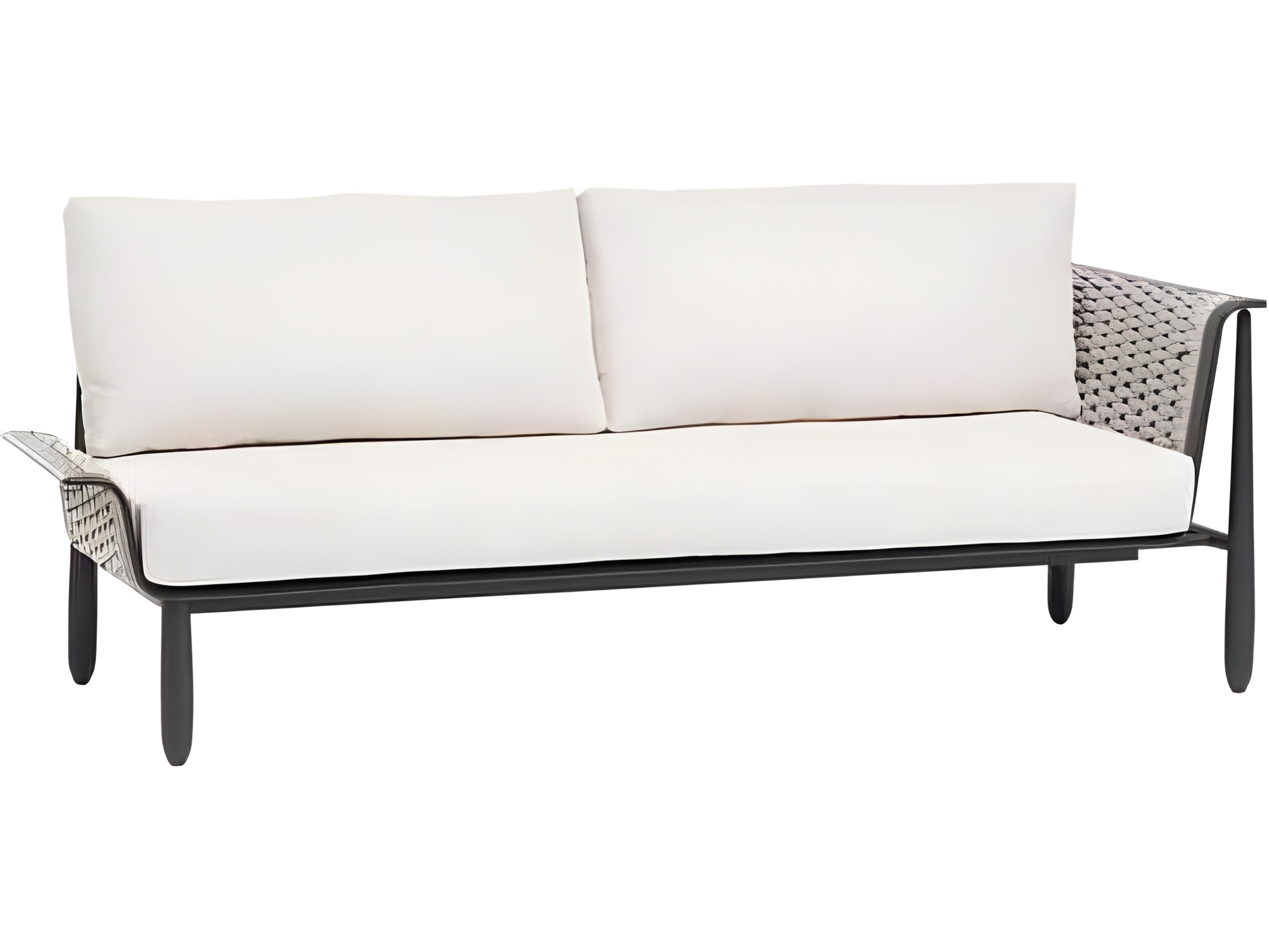 Ratana Diva Silver Graphite Aluminum Cushion Loveseat