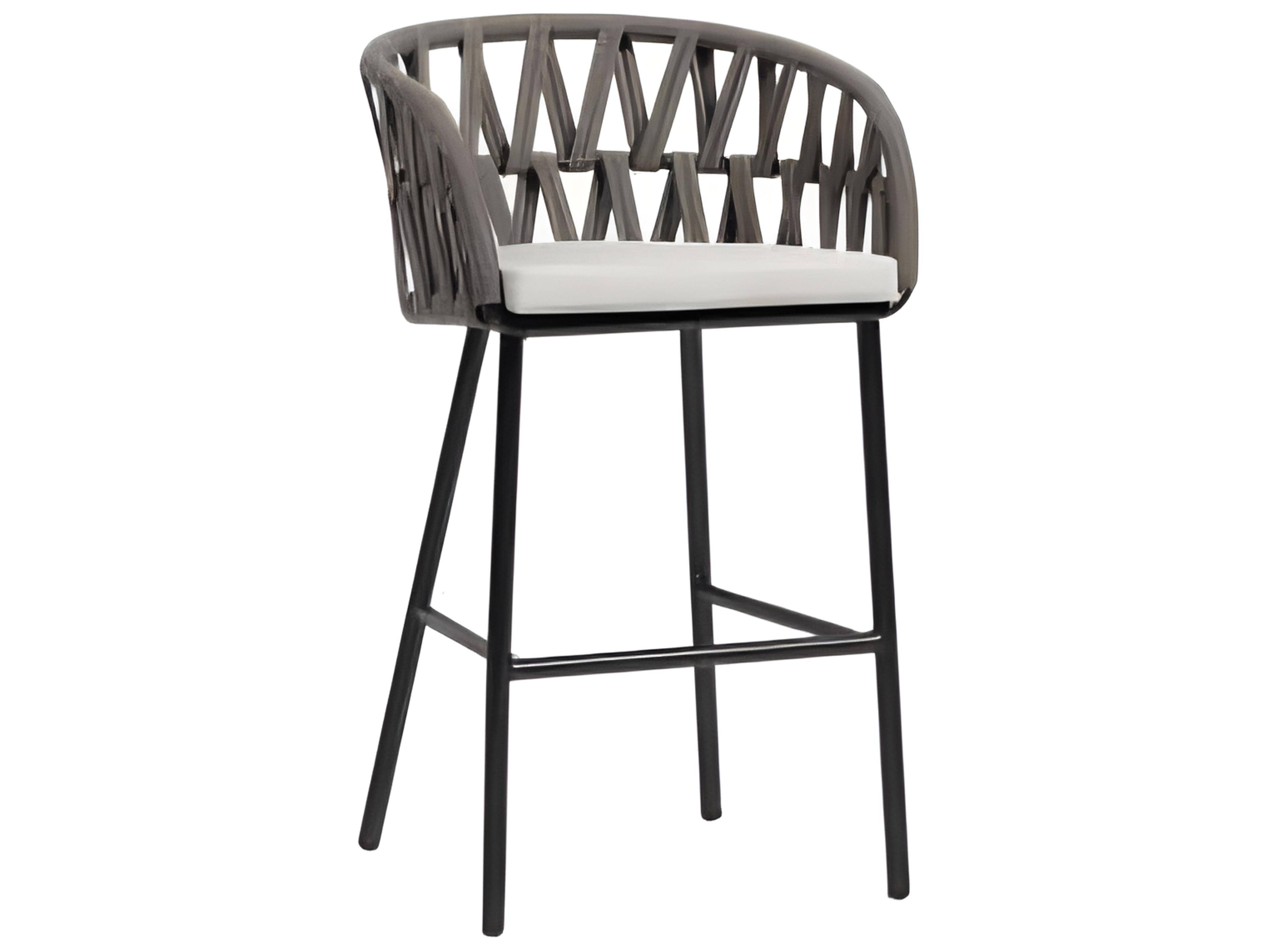 Ratana Hamptons Silver Diva Night Aluminum Cushion Bar Stool