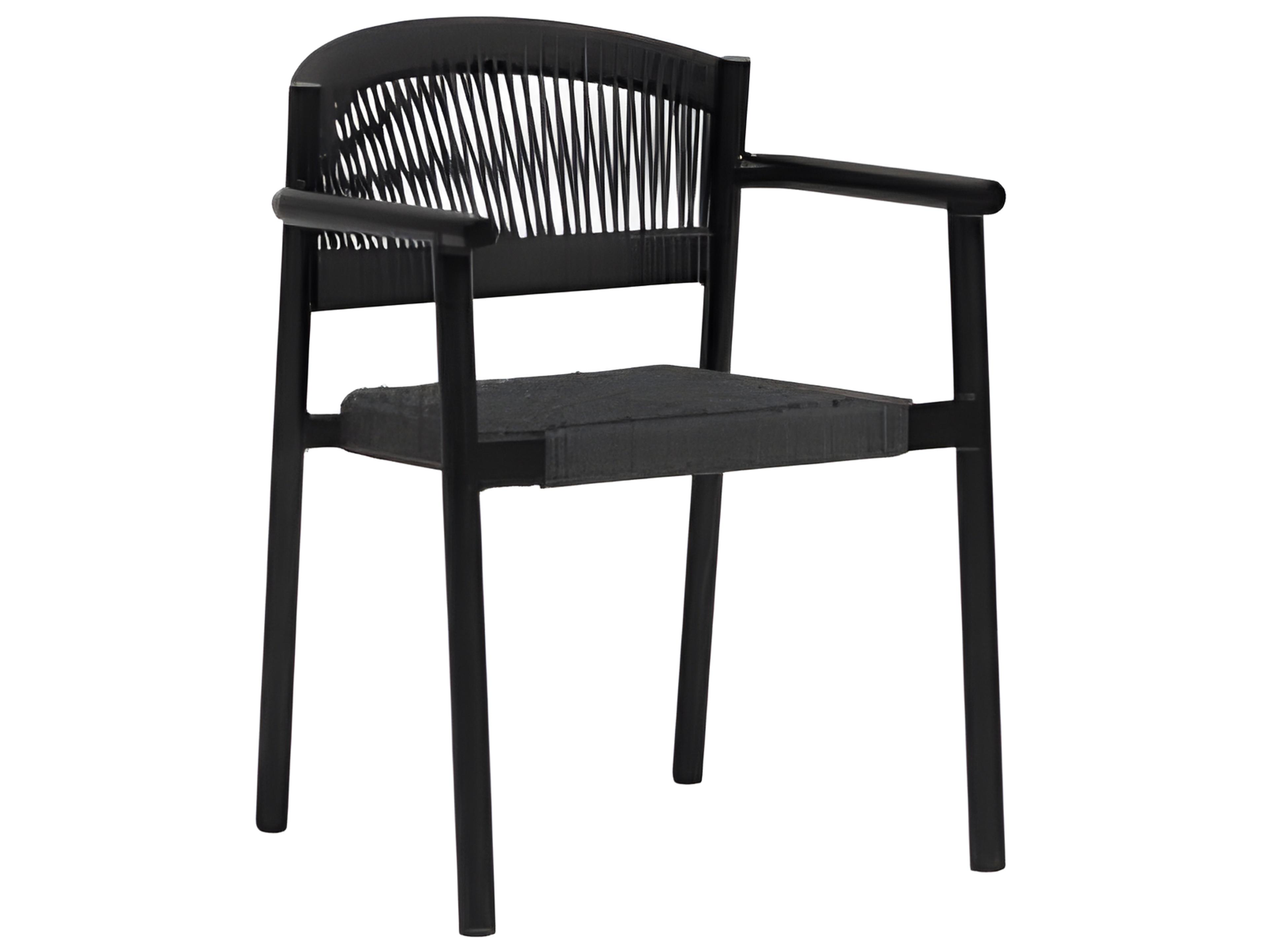 Ratana Naples Silver Diva Night Aluminum Strap Dining Chair