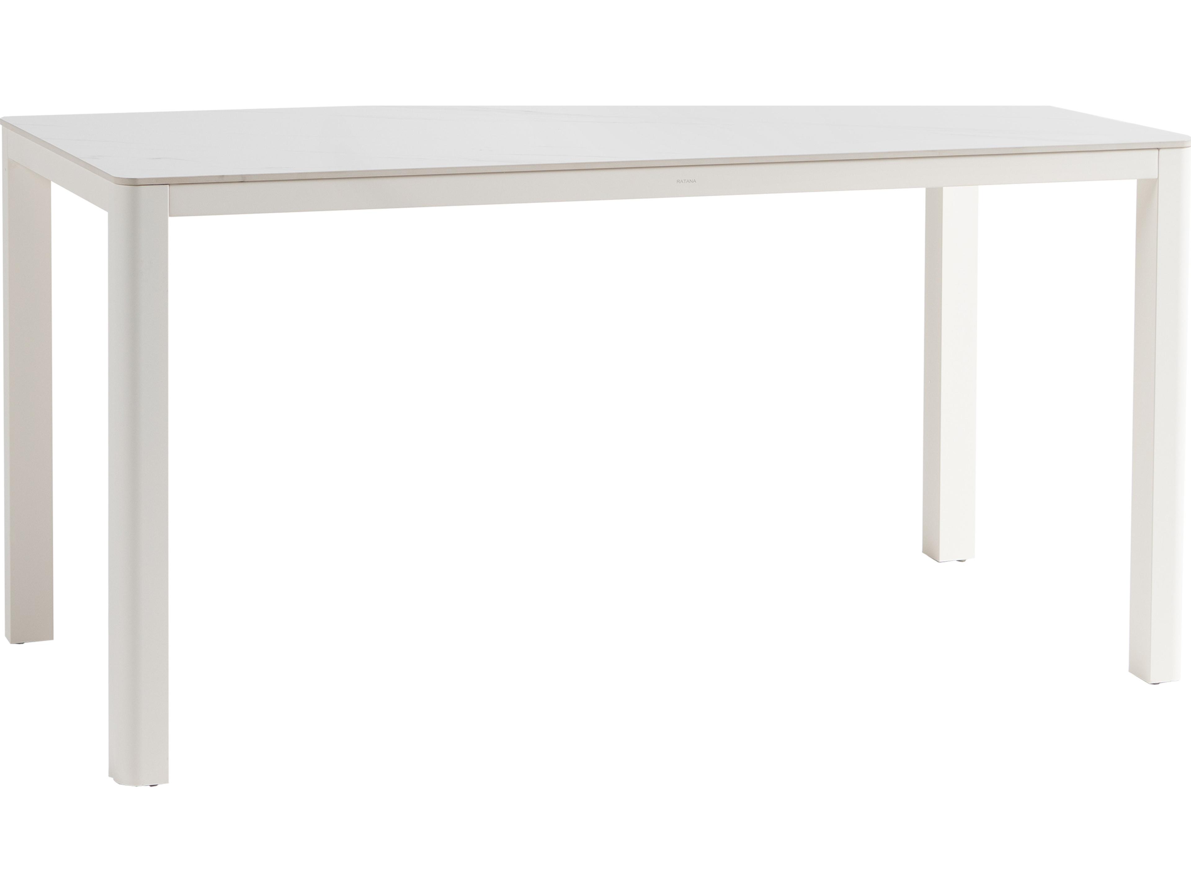 Ratana Hampshire Tables Aluminum Rectangular Umbrella Hole Counter Table