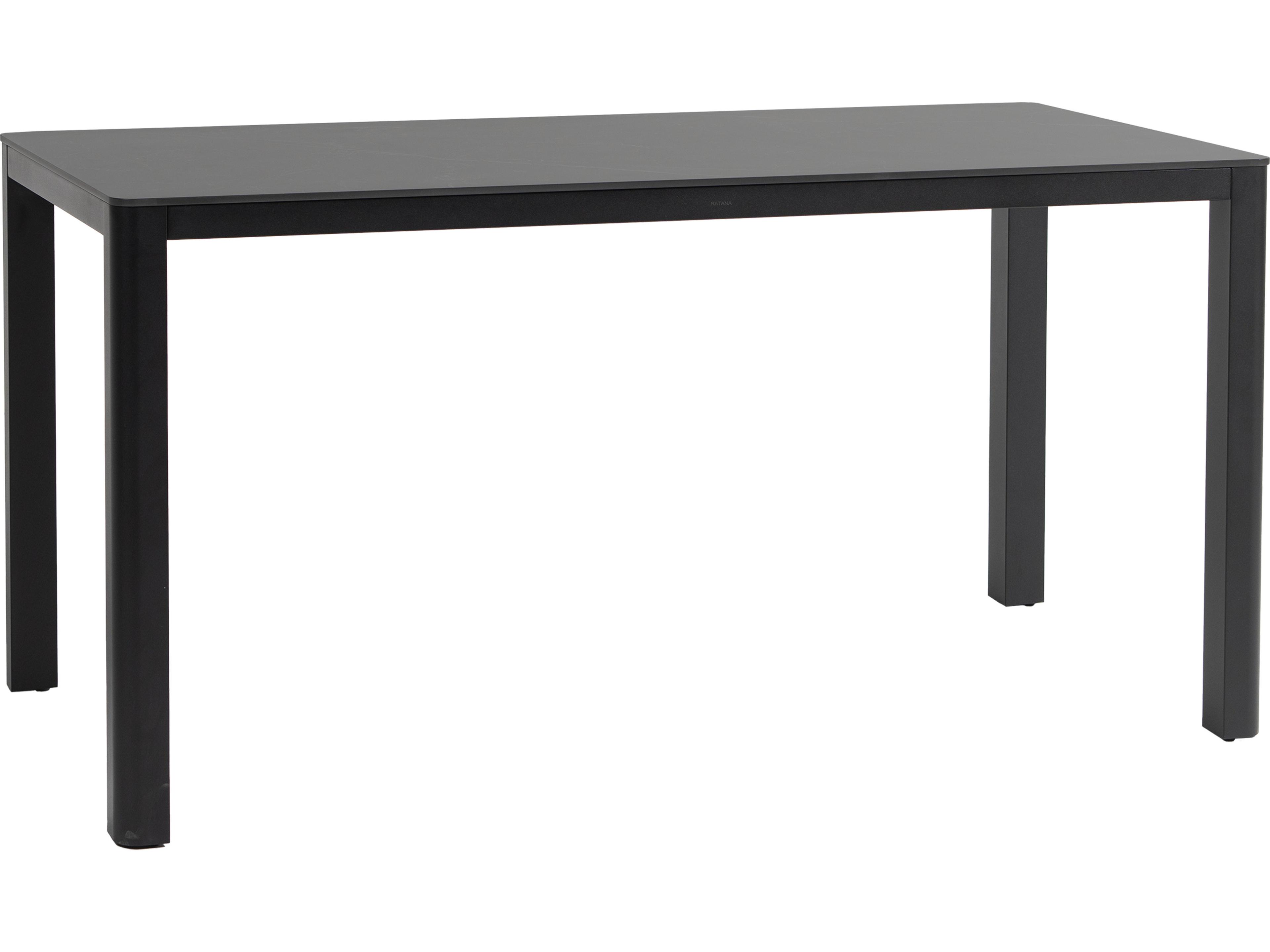 Ratana Hampshire Tables Aluminum Rectangular Umbrella Hole Counter Table