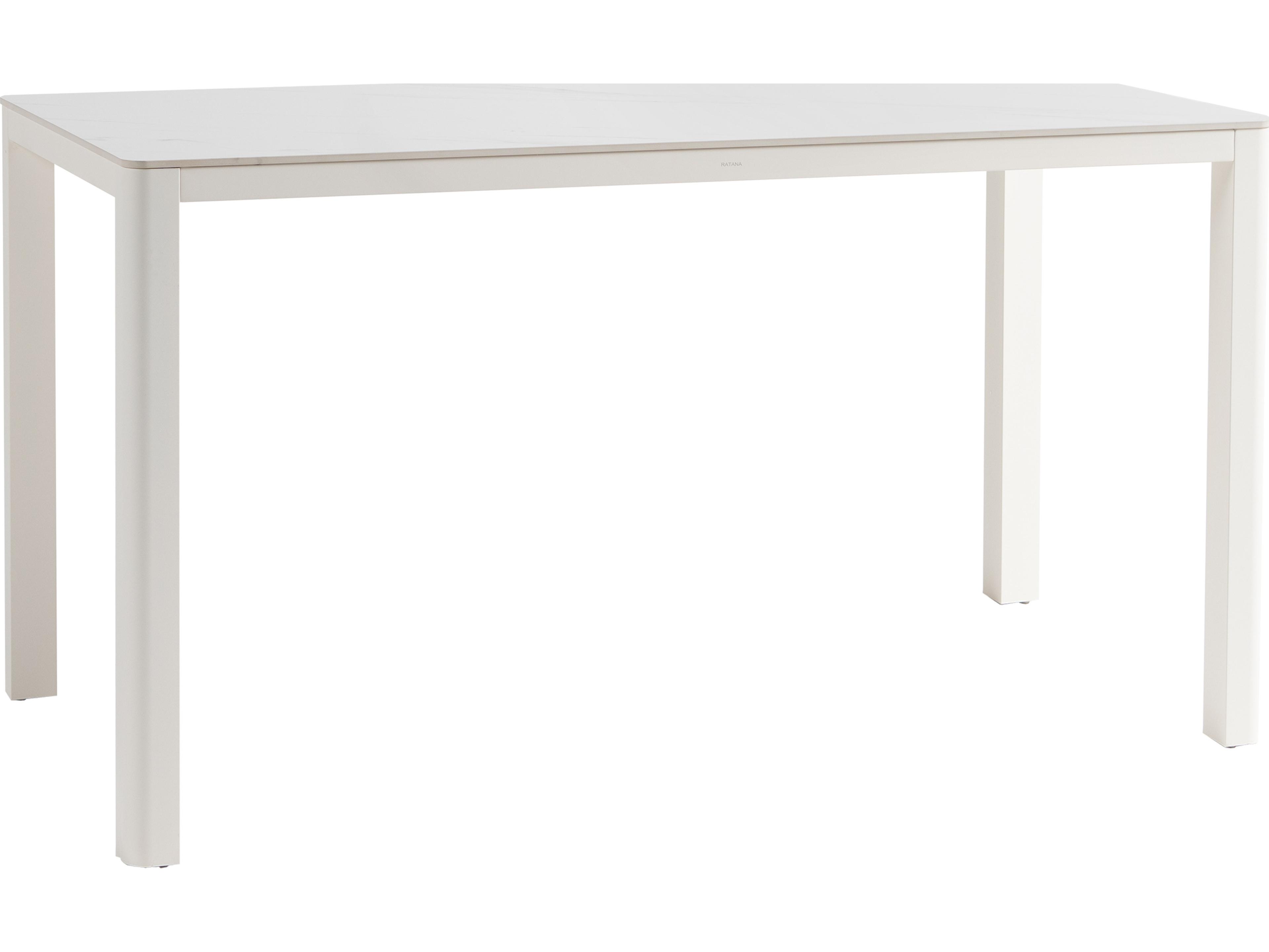 Ratana Hampshire Tables Aluminum Rectangular Umbrella Hole Bar Table