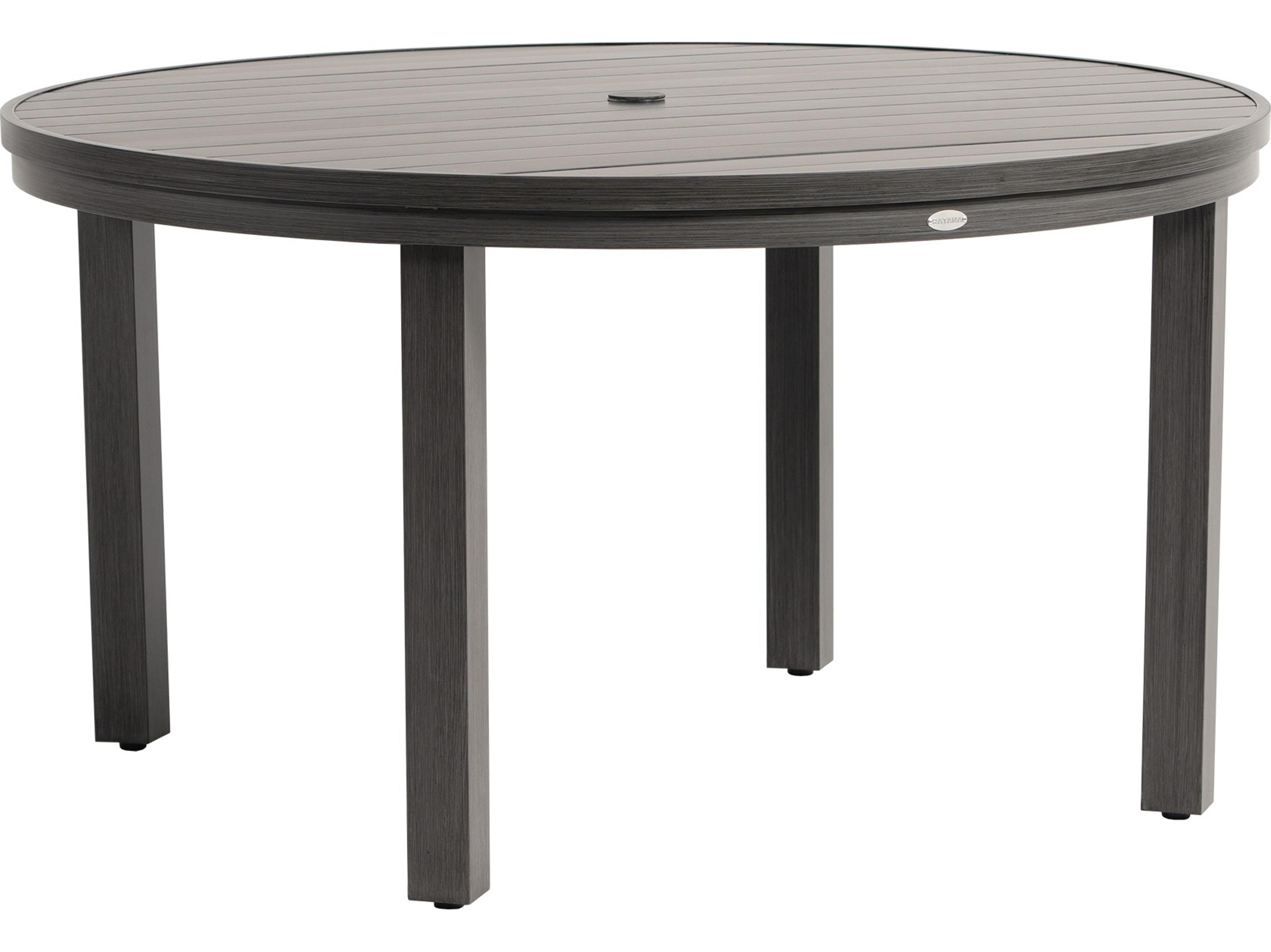 Ratana Oasis Aluminum Round Umbrella Hole Dining Table