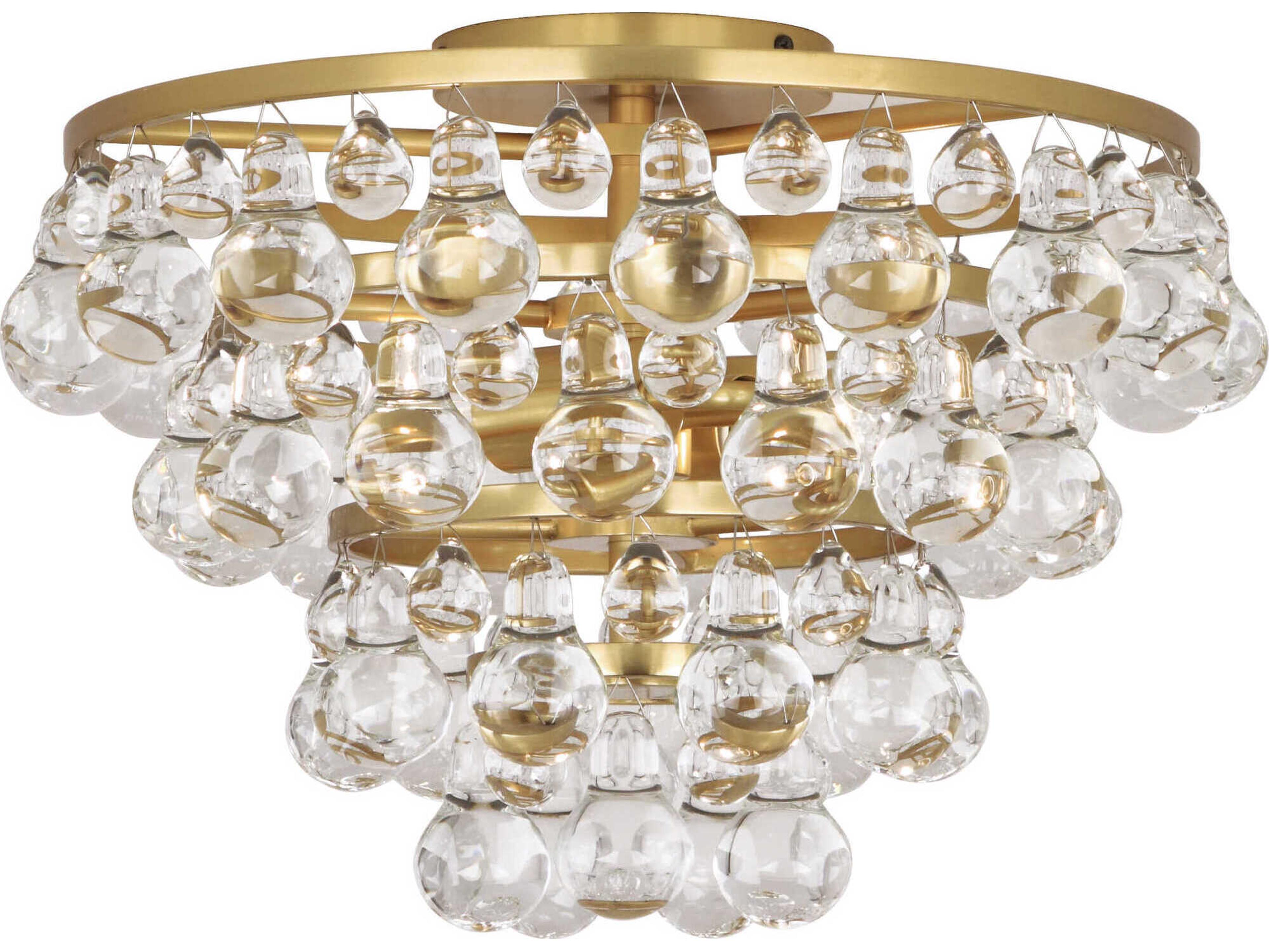 Robert Abbey Bling 2-Light Antique Brass Tiered Flush Mount