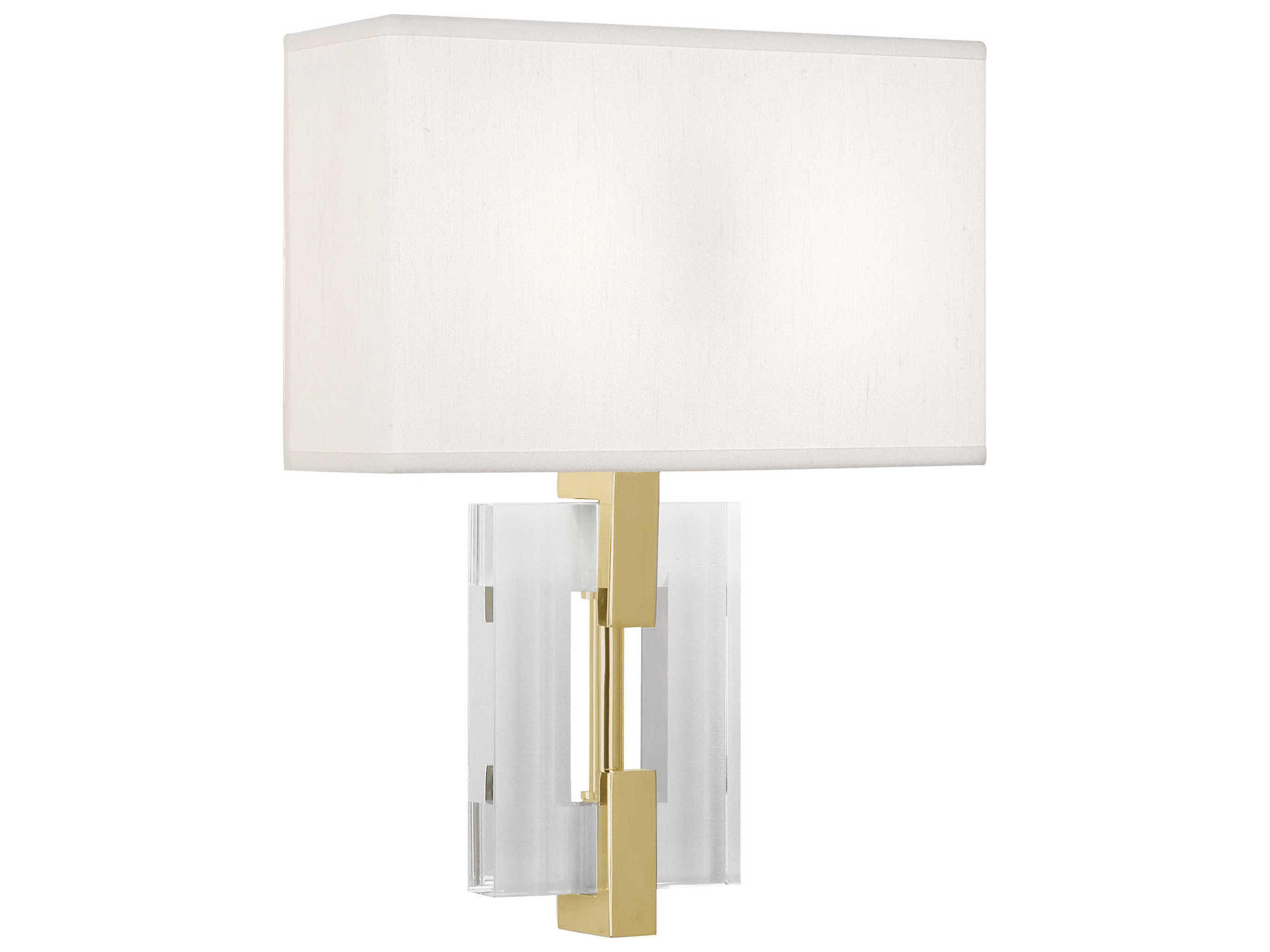 Robert Abbey Lincoln 2-Light Modern Brass Crystal Wall Sconce