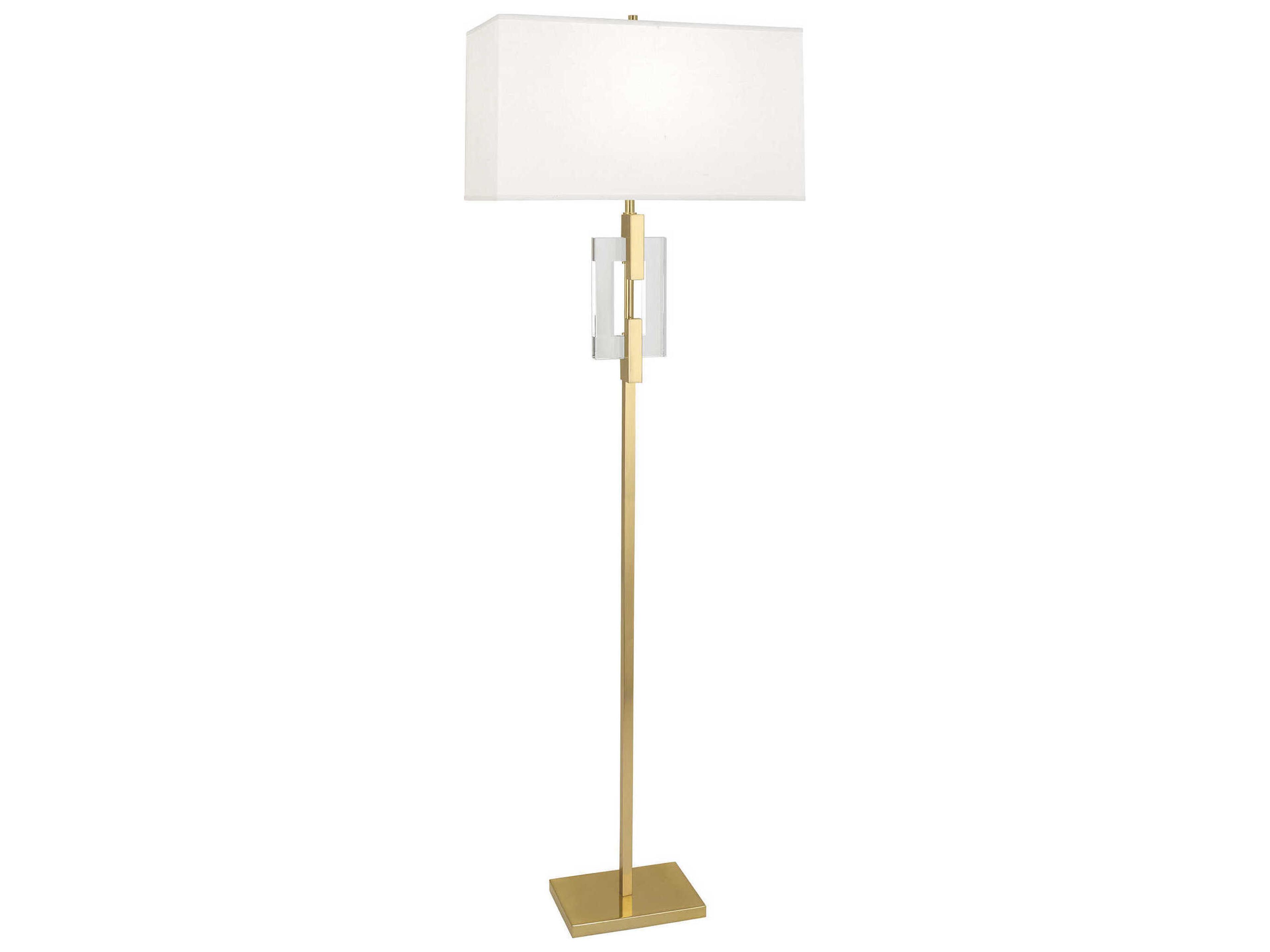 Robert Abbey Lincoln Modern Brass Crystal Floor Lamp