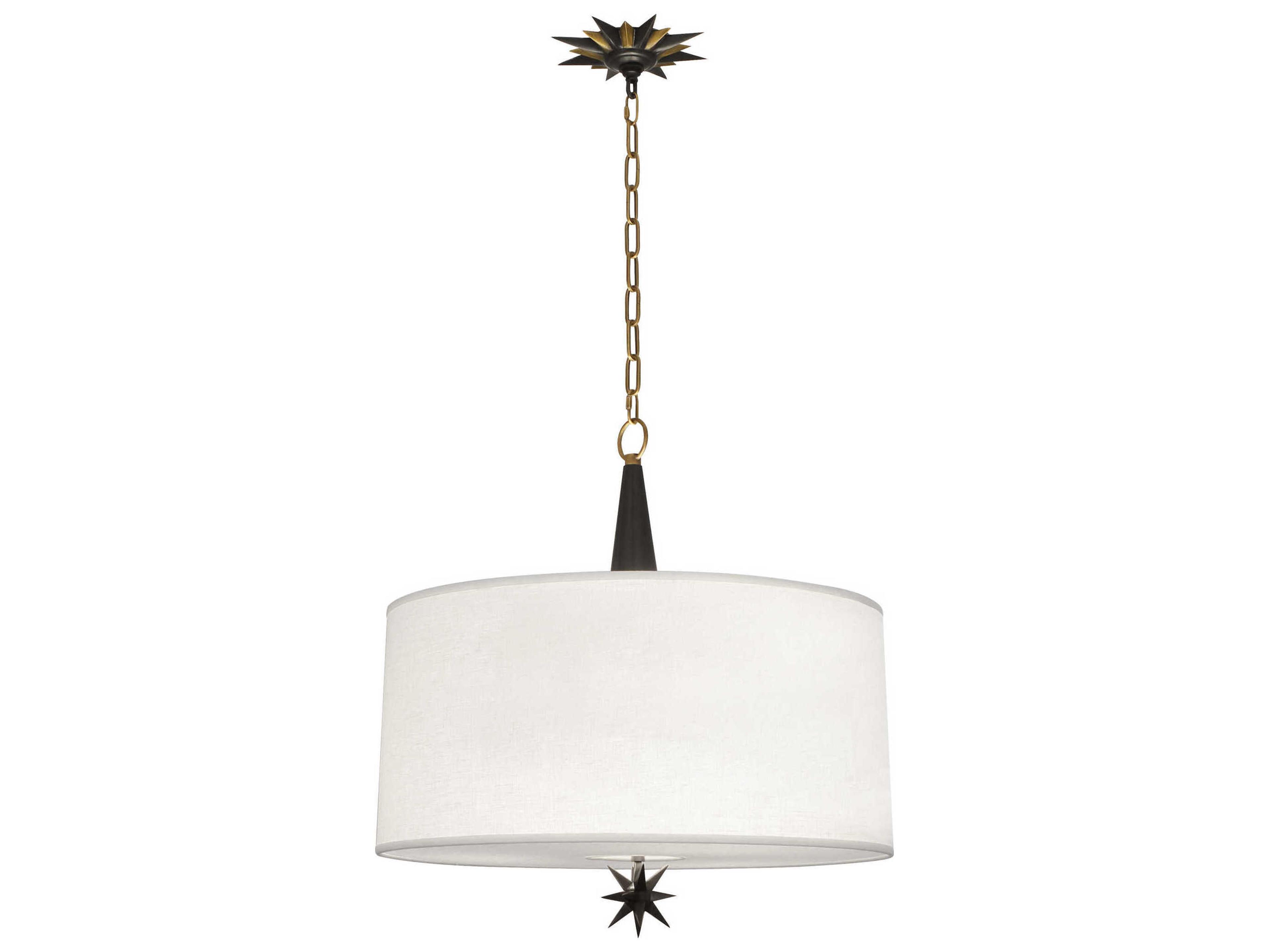 Robert Abbey Cosmos 3-Light Deep Patina Bronze Warm Brass Drum Pendant