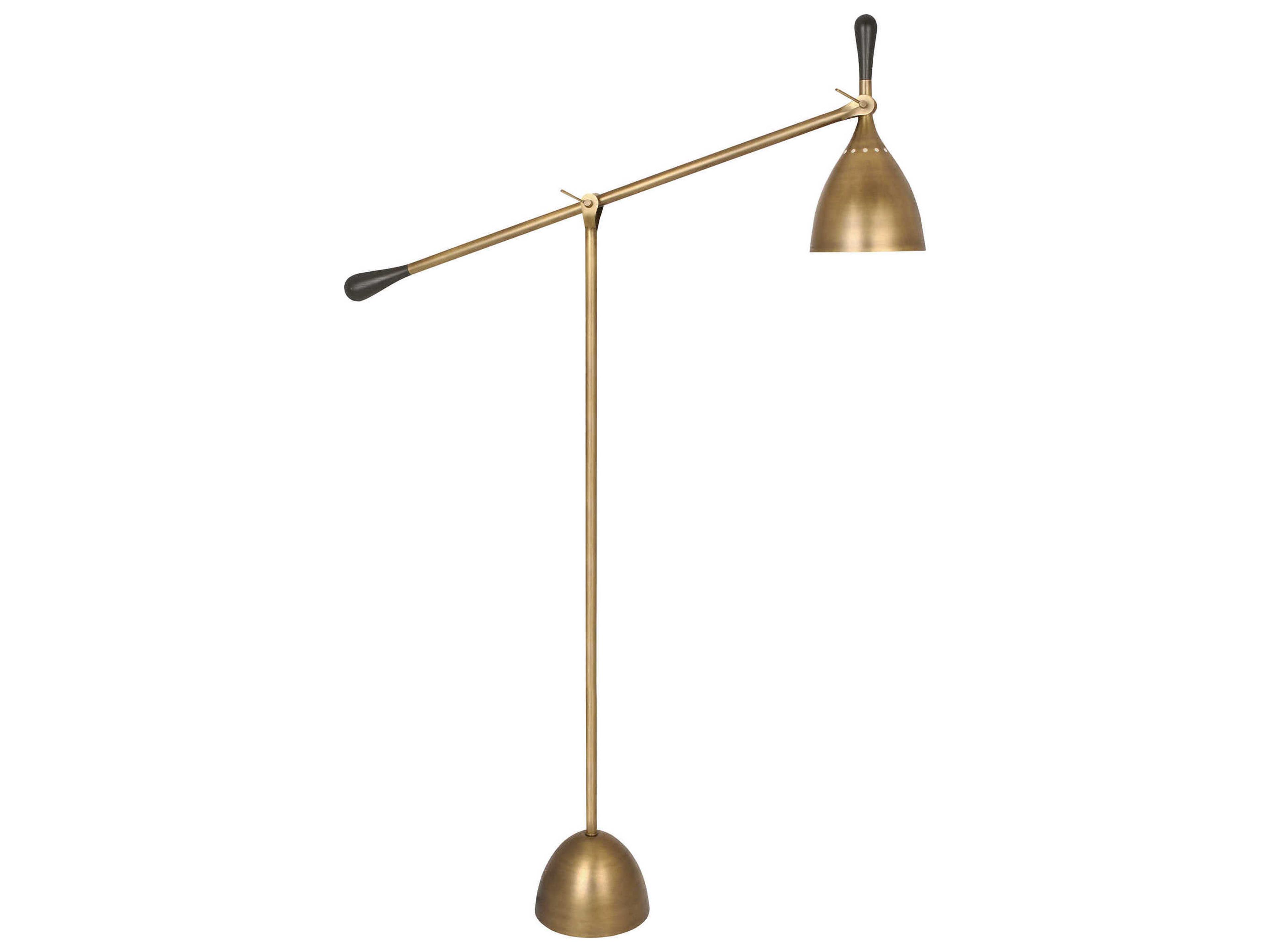 Robert Abbey Ledger Warm Brass Dark Walnut Floor Lamp