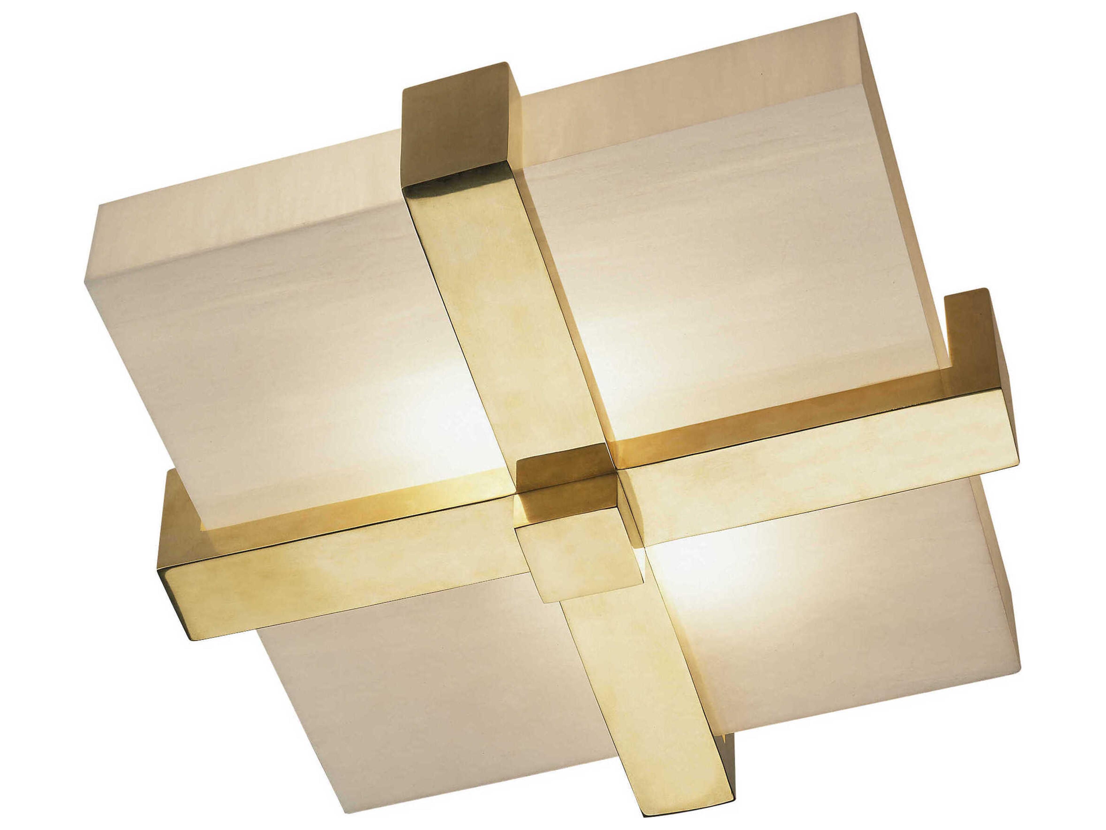 Robert Abbey Doughnut 2-Light Natural Brass Geometric Flush Mount