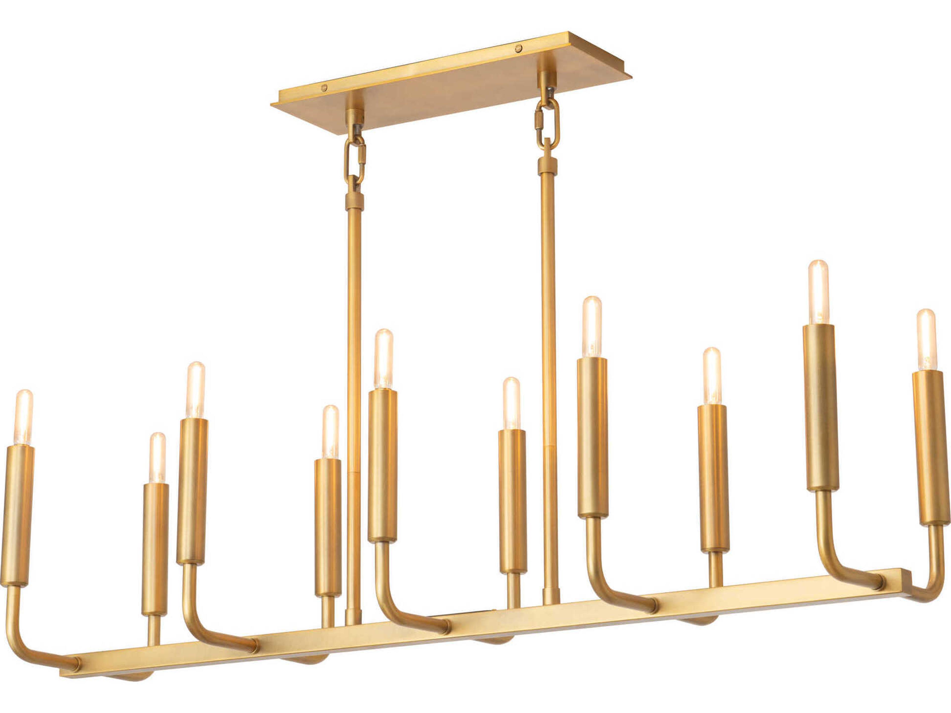 Robert Abbey Mavisten Edition Carbonia 10-Light Lacquered Burnished Brass Island Pendant