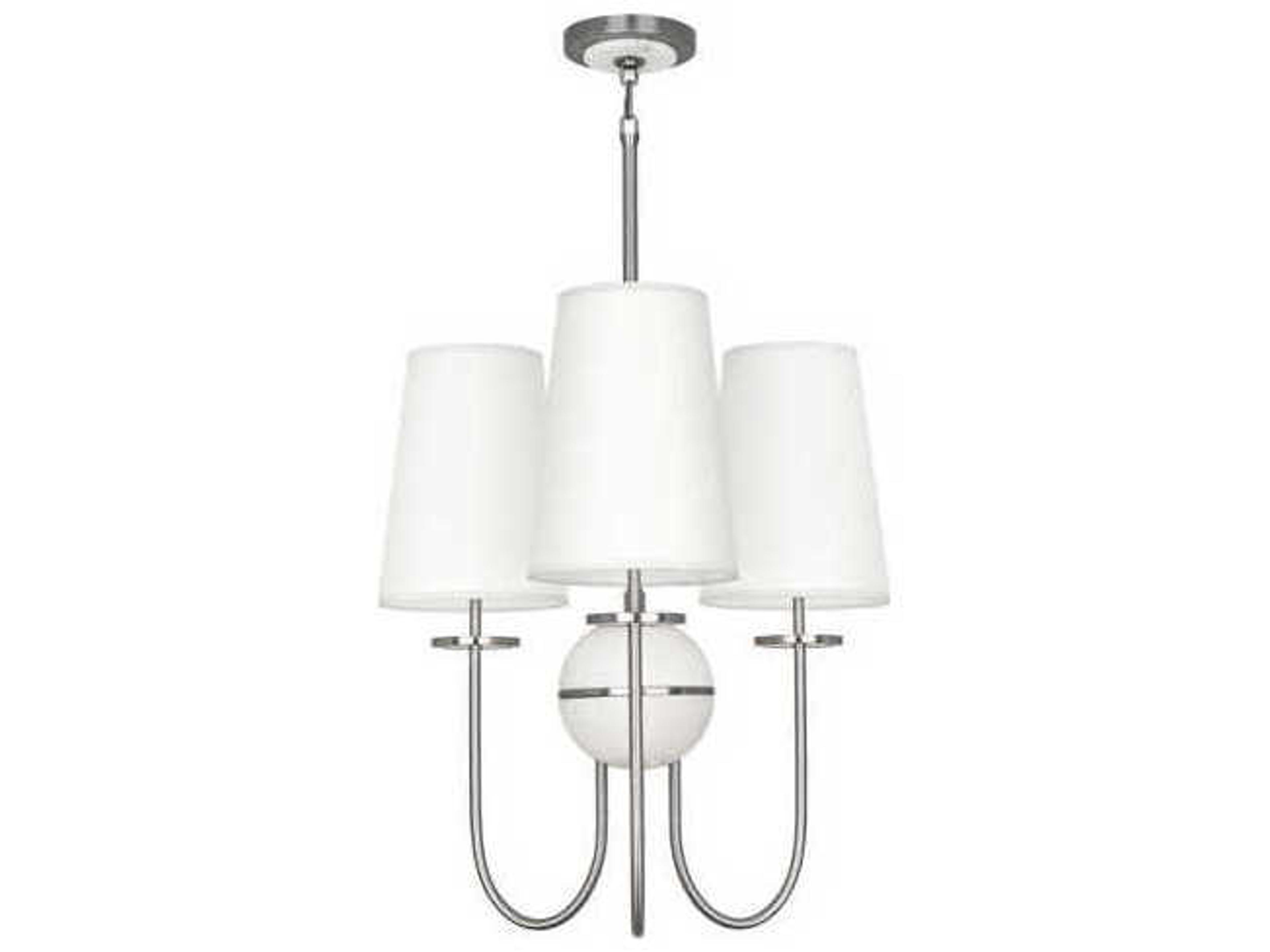 Robert Abbey Fineas 3-Light Dark Antique Nickel Alabaster Stone Chandelier