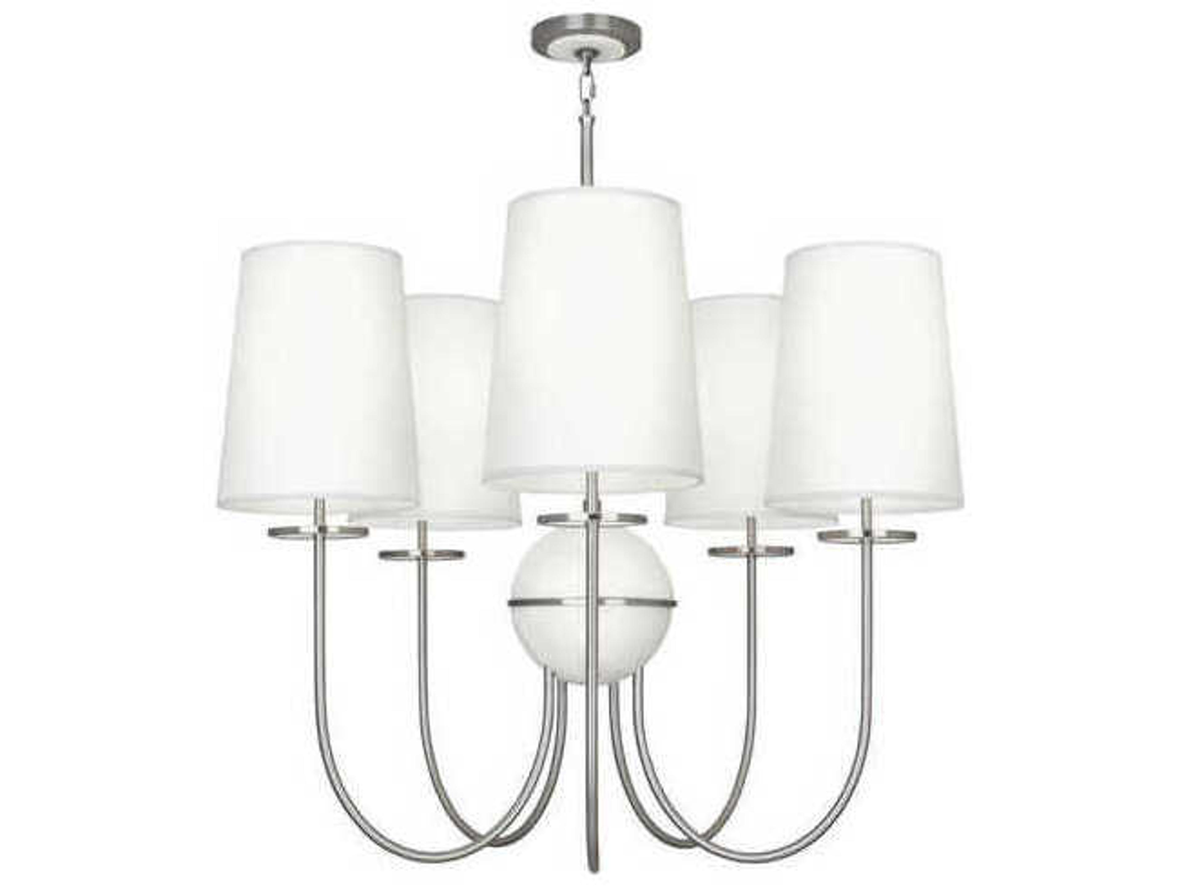 Robert Abbey Fineas 5-Light Dark Antique Nickel Alabaster Stone Chandelier