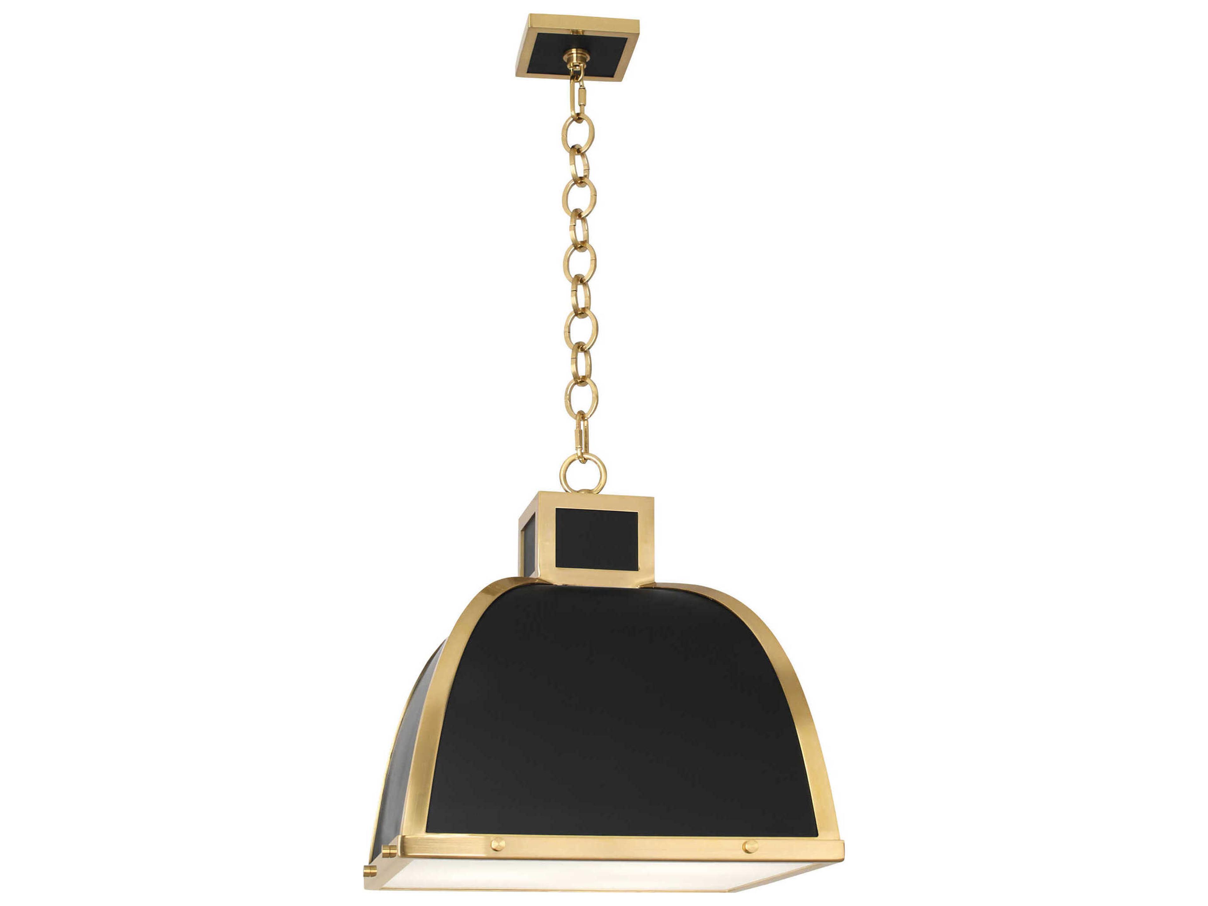 Robert Abbey Ranger 3-Light Matte Black Painted Modern Brass Pendant