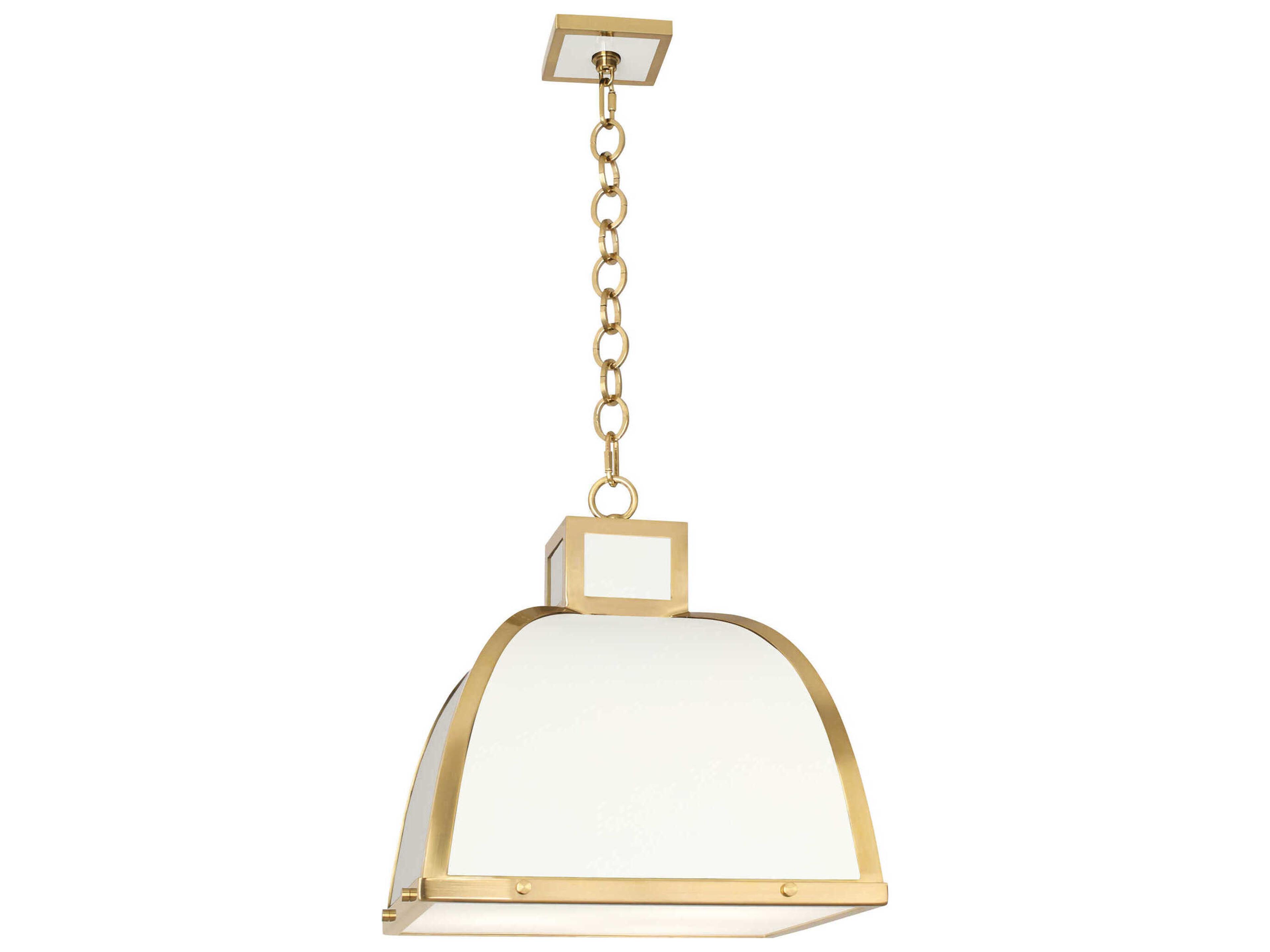 Robert Abbey Ranger 3-Light Glossy White Painted Modern Brass Pendant