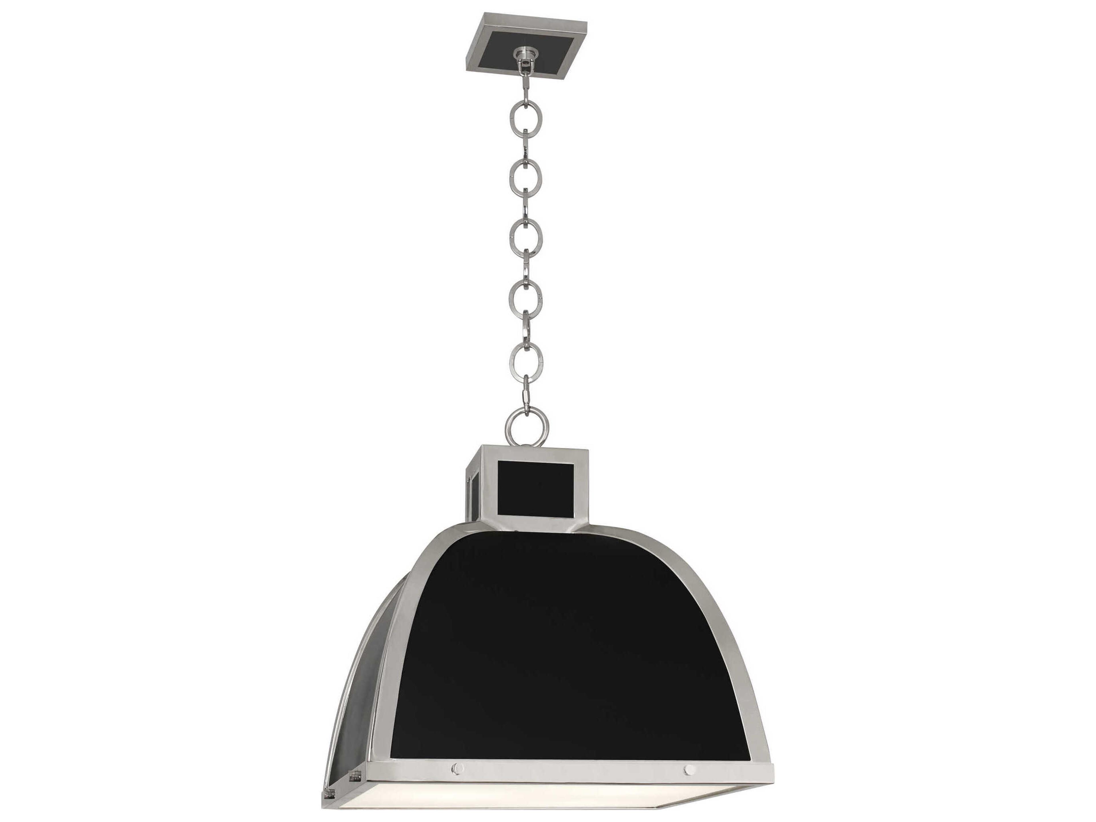 Robert Abbey Ranger 3-Light Matte Black Painted Polished Nickel Pendant