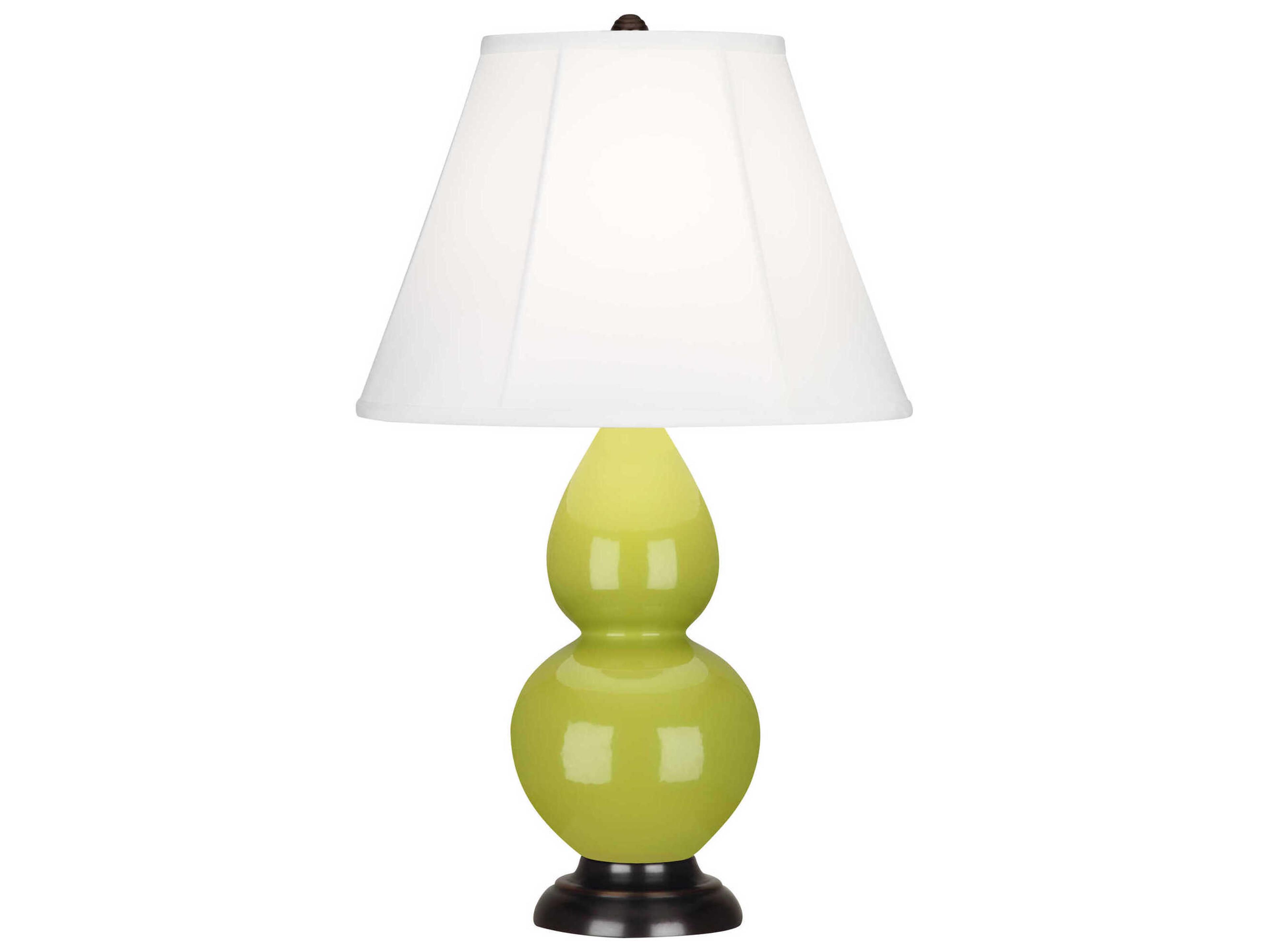 Robert Abbey Small Double Gourd Apple Glazed Deep Patina Bronzed Yellow Table Lamp