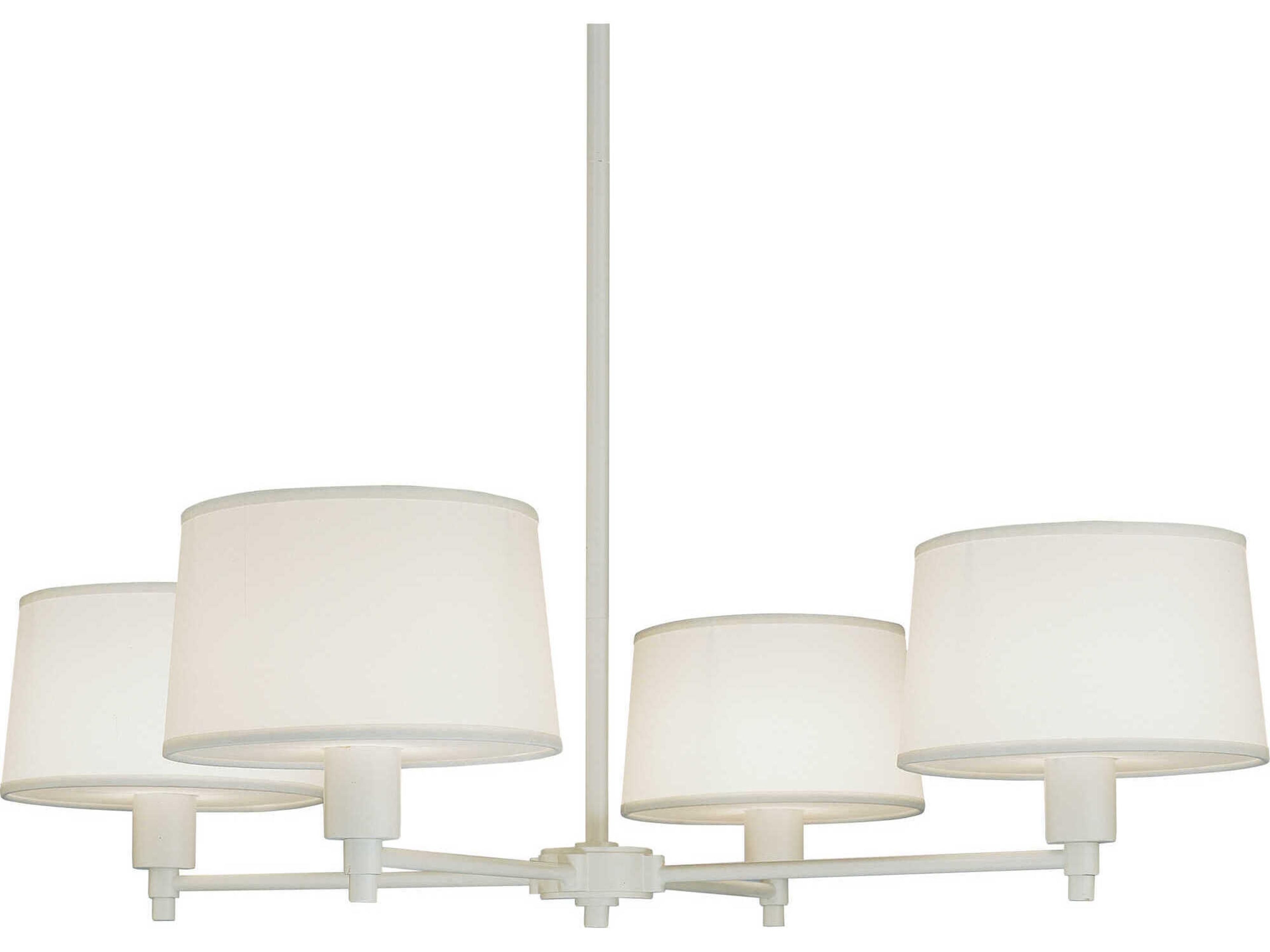 Robert Abbey Real Simple 4-Light Stardust White Powder Coat Over Steel Chandelier