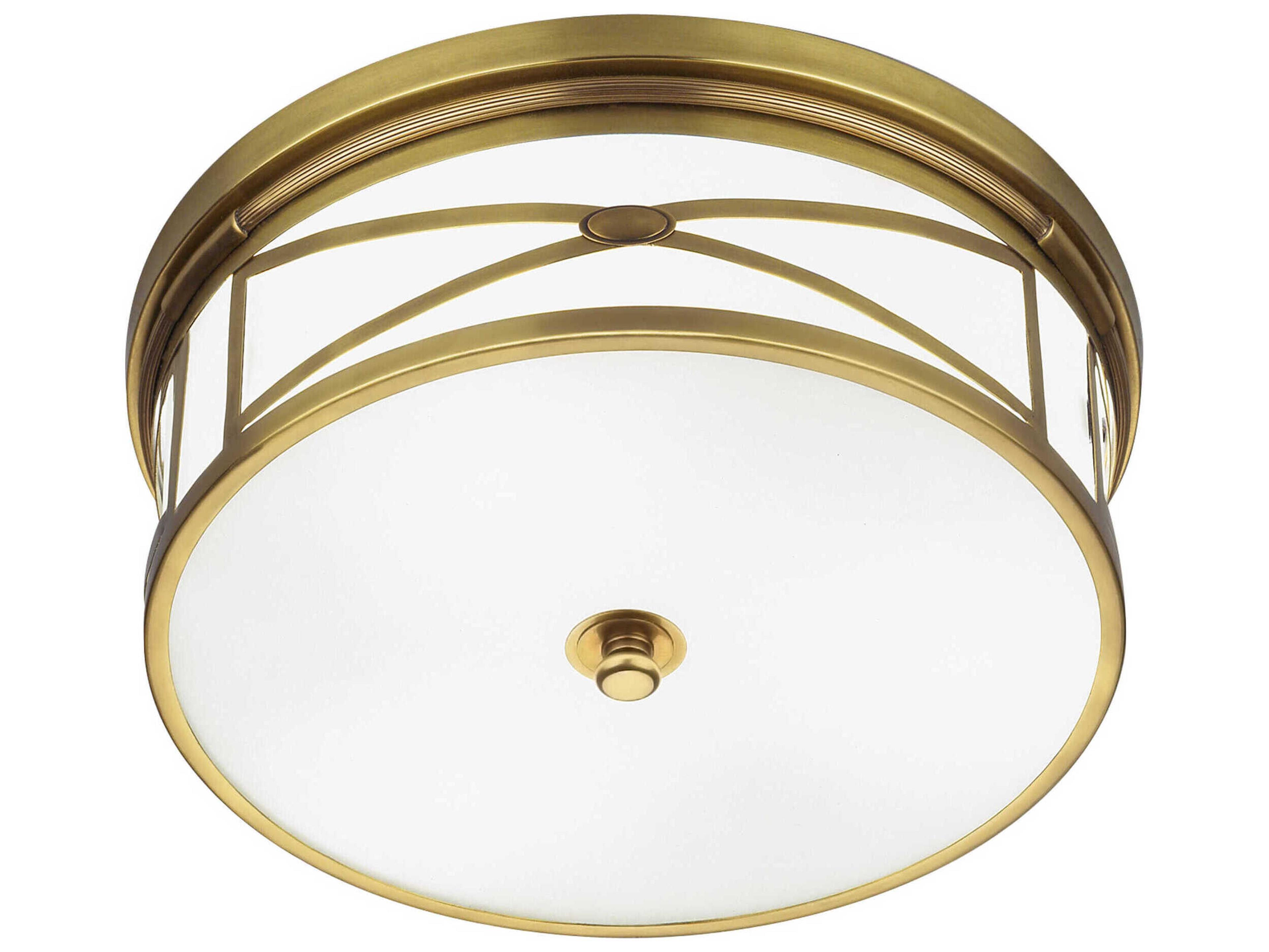 Robert Abbey Chase 3-Light Antique Brass Round Flush Mount