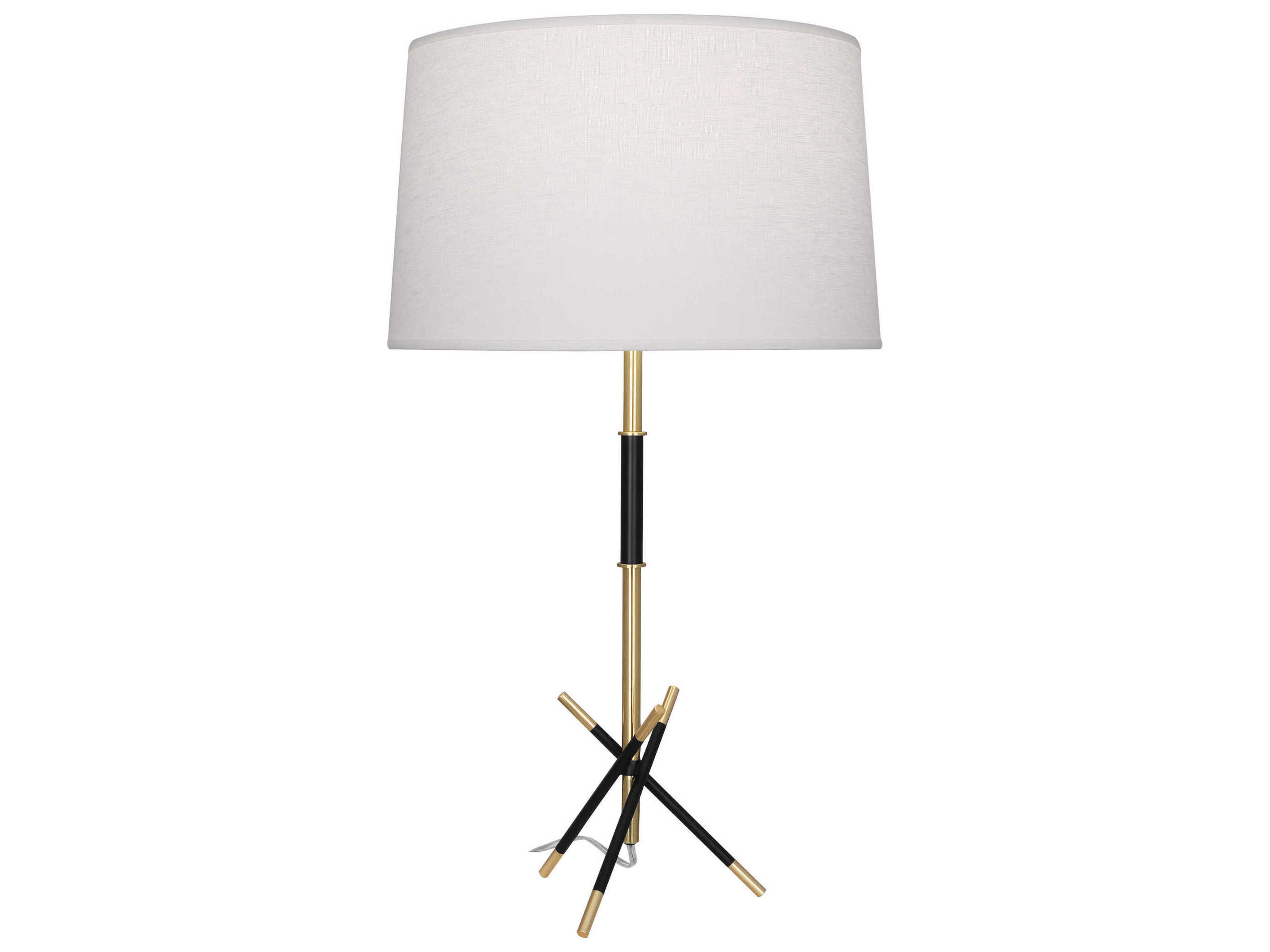 Robert Abbey Thatcher Modern Brass Matte Black Buffet Lamp