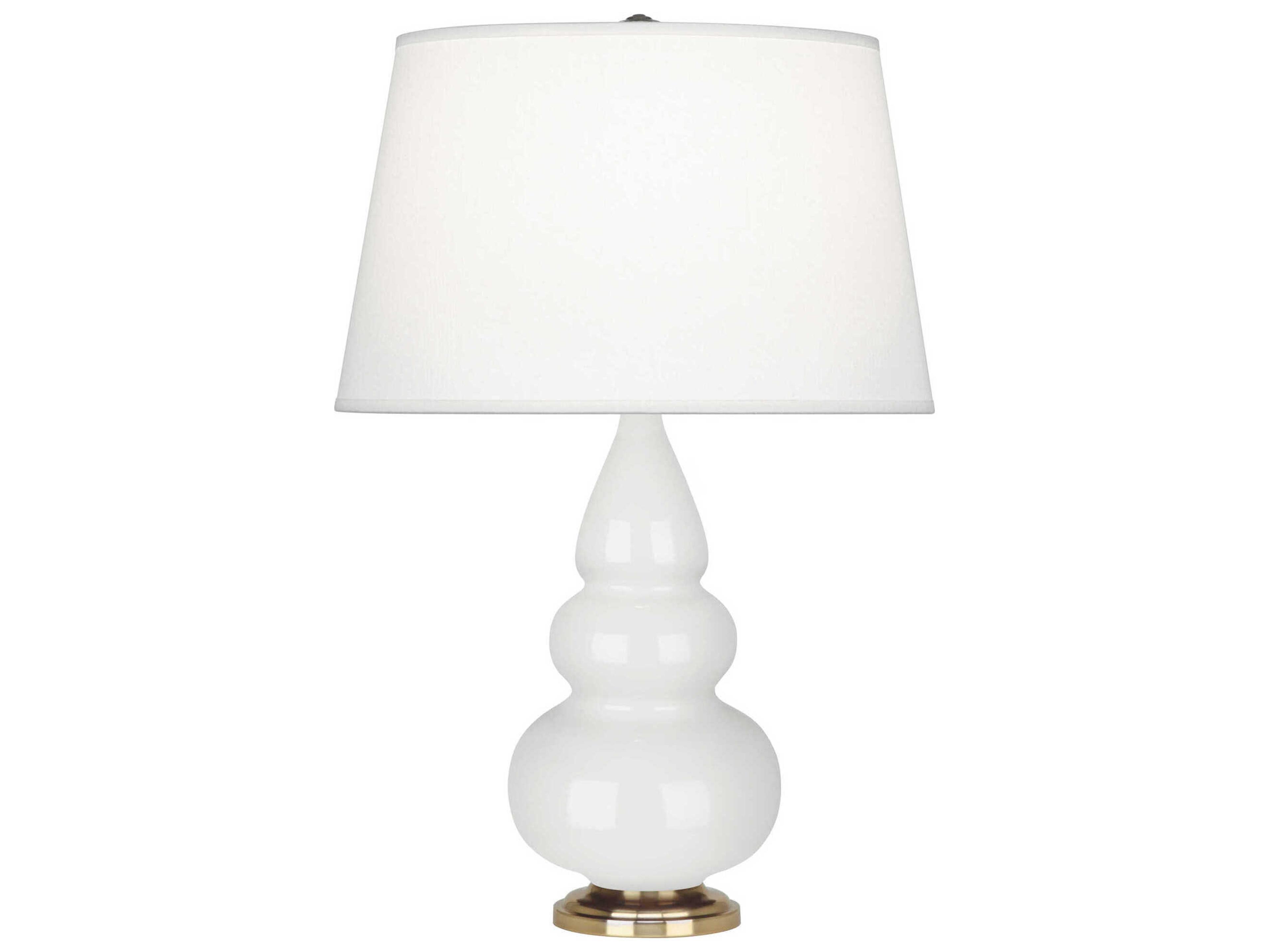 Robert Abbey Small Triple Gourd Lily Glazed White Table Lamp