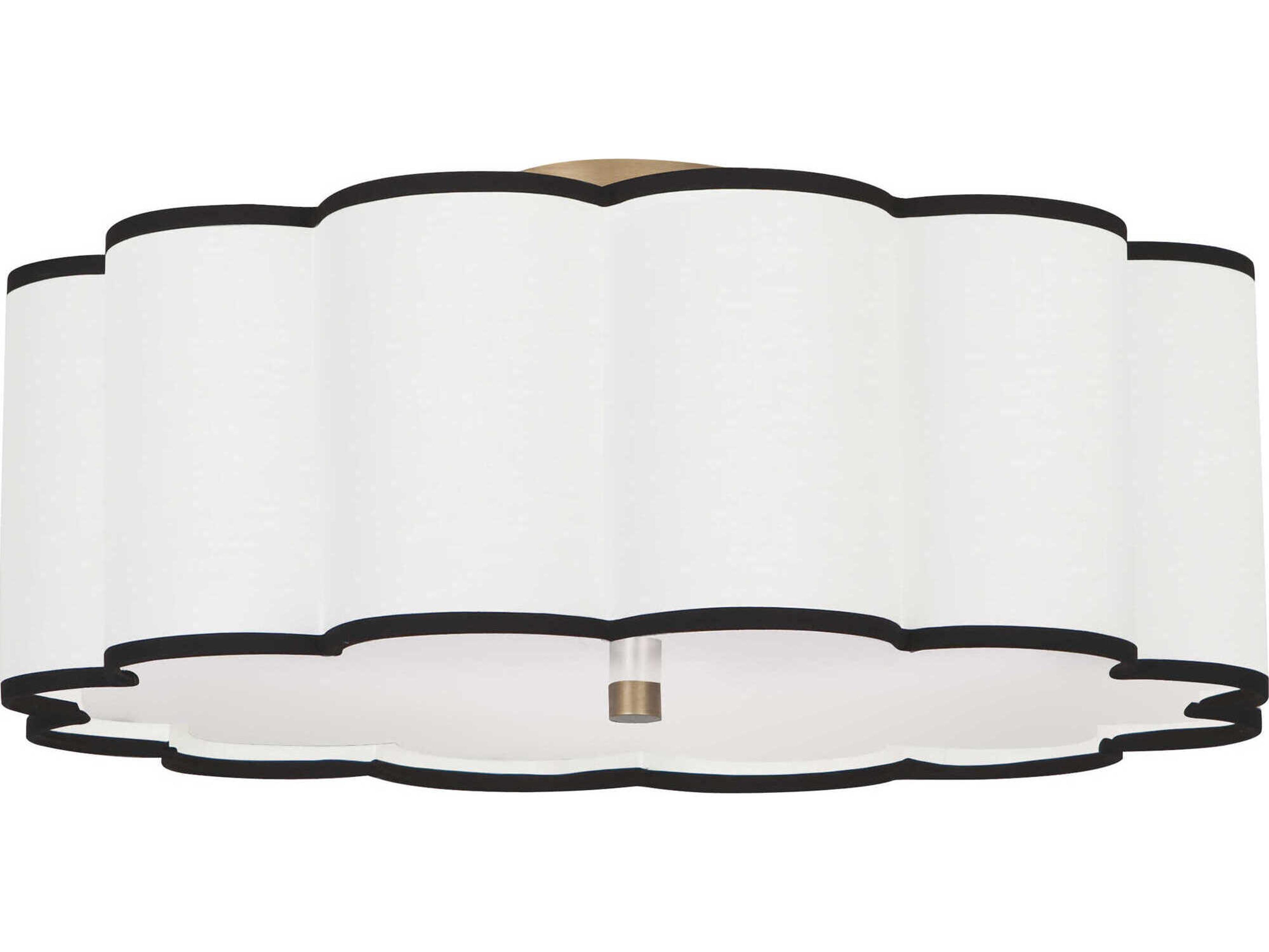 Robert Abbey Axis 4-Light Aged Brass Drum Flush Mount