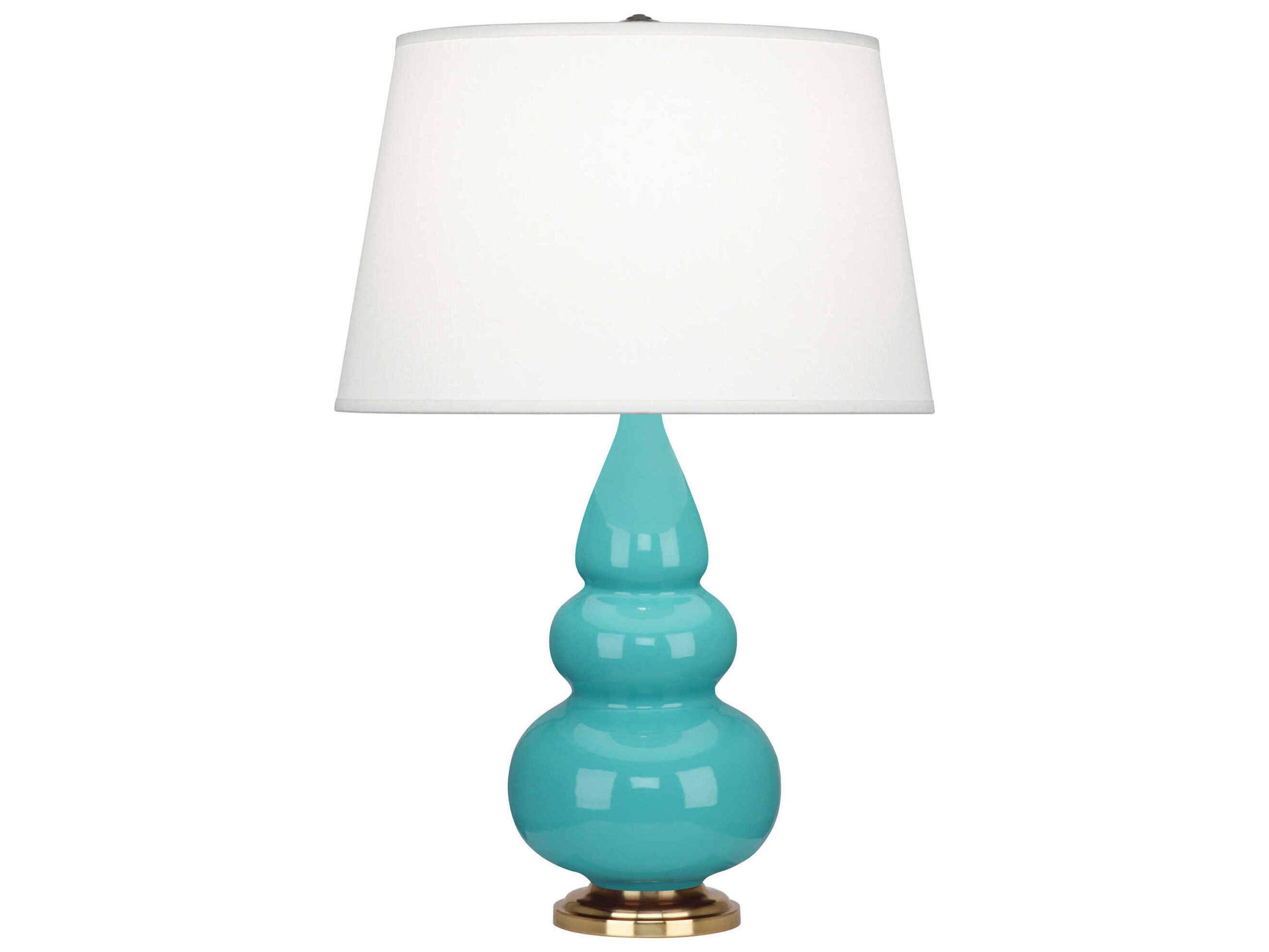 Robert Abbey Small Triple Gourd Egg Blue Glazed Table Lamp