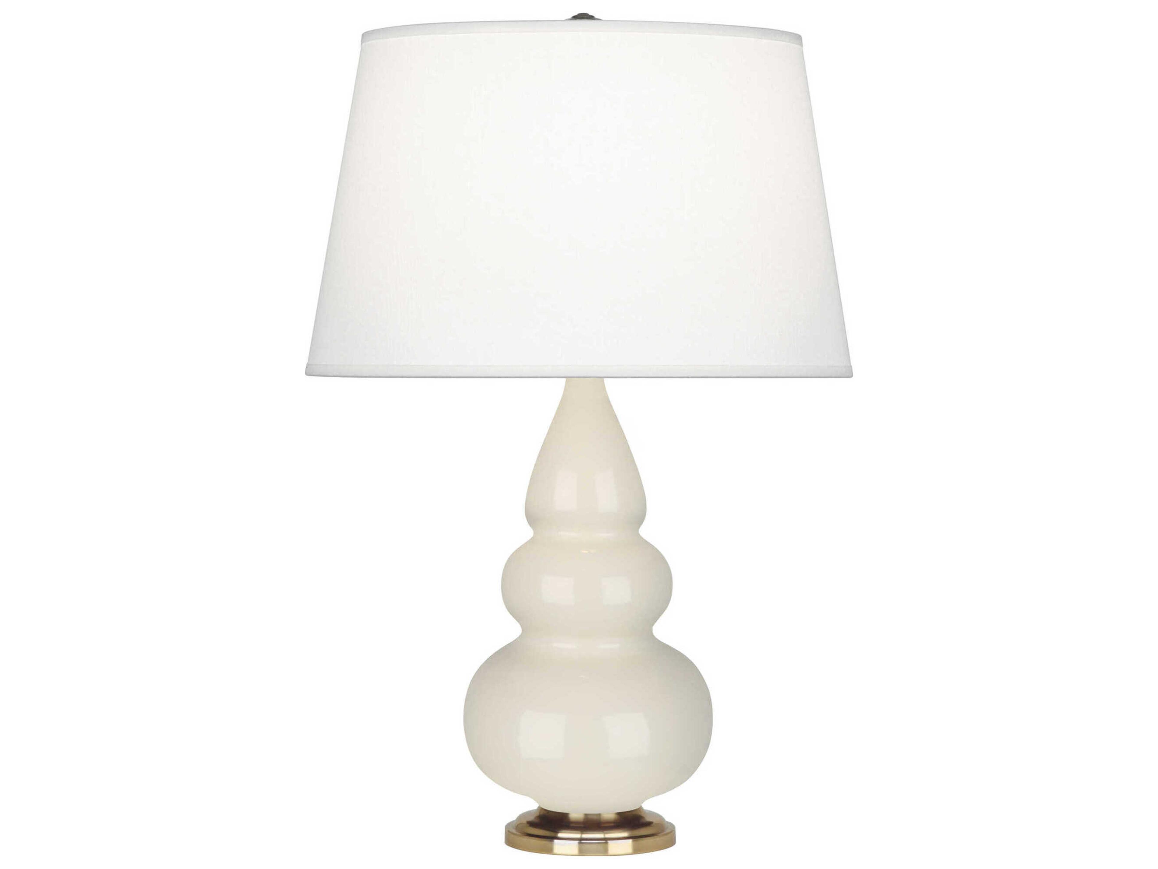 Robert Abbey Small Triple Gourd Bone Glazed White Table Lamp