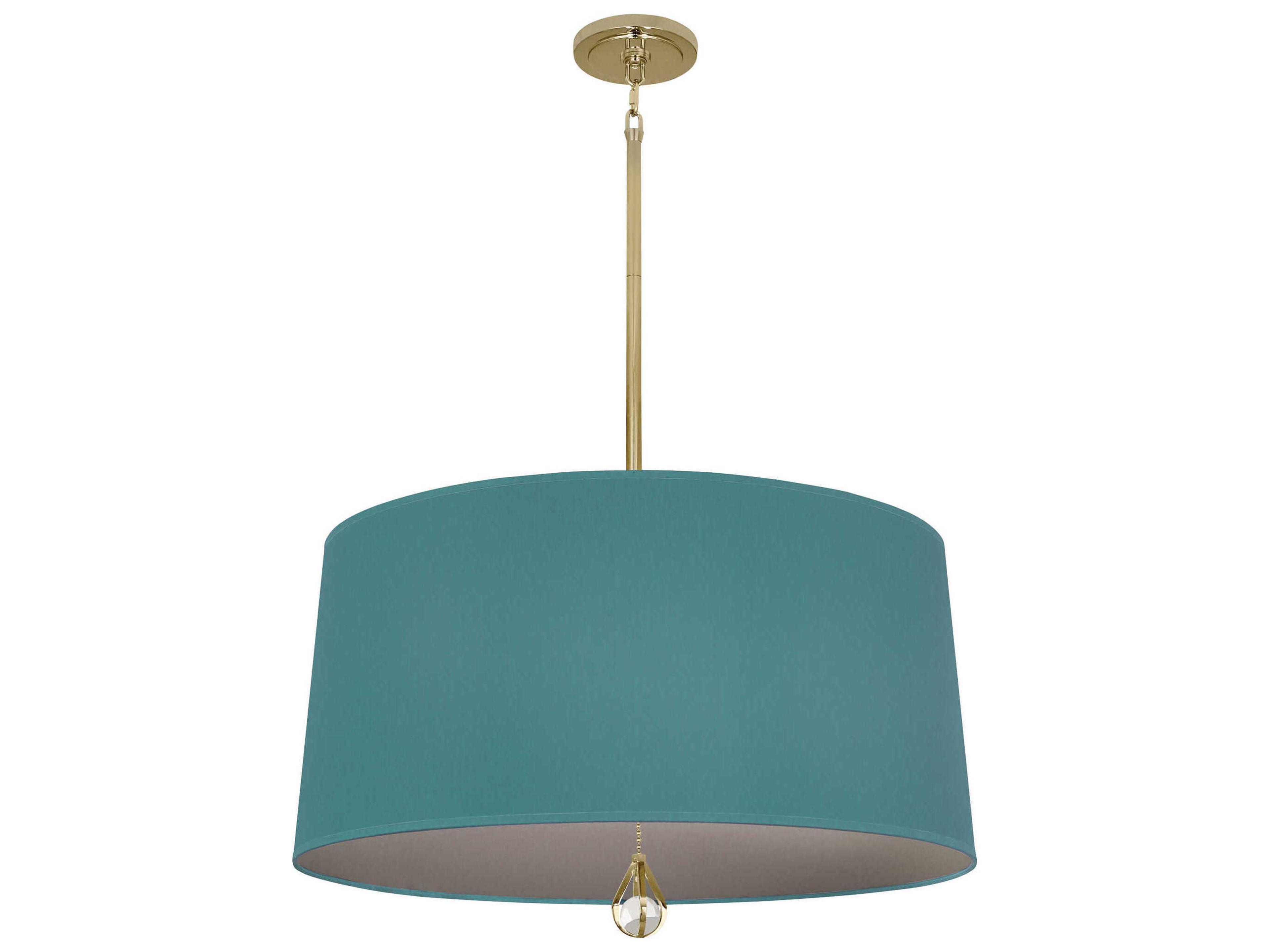 Robert Abbey Williamsburg Custis 3-Light Mayo Teal Carter Gray Green Drum Pendant