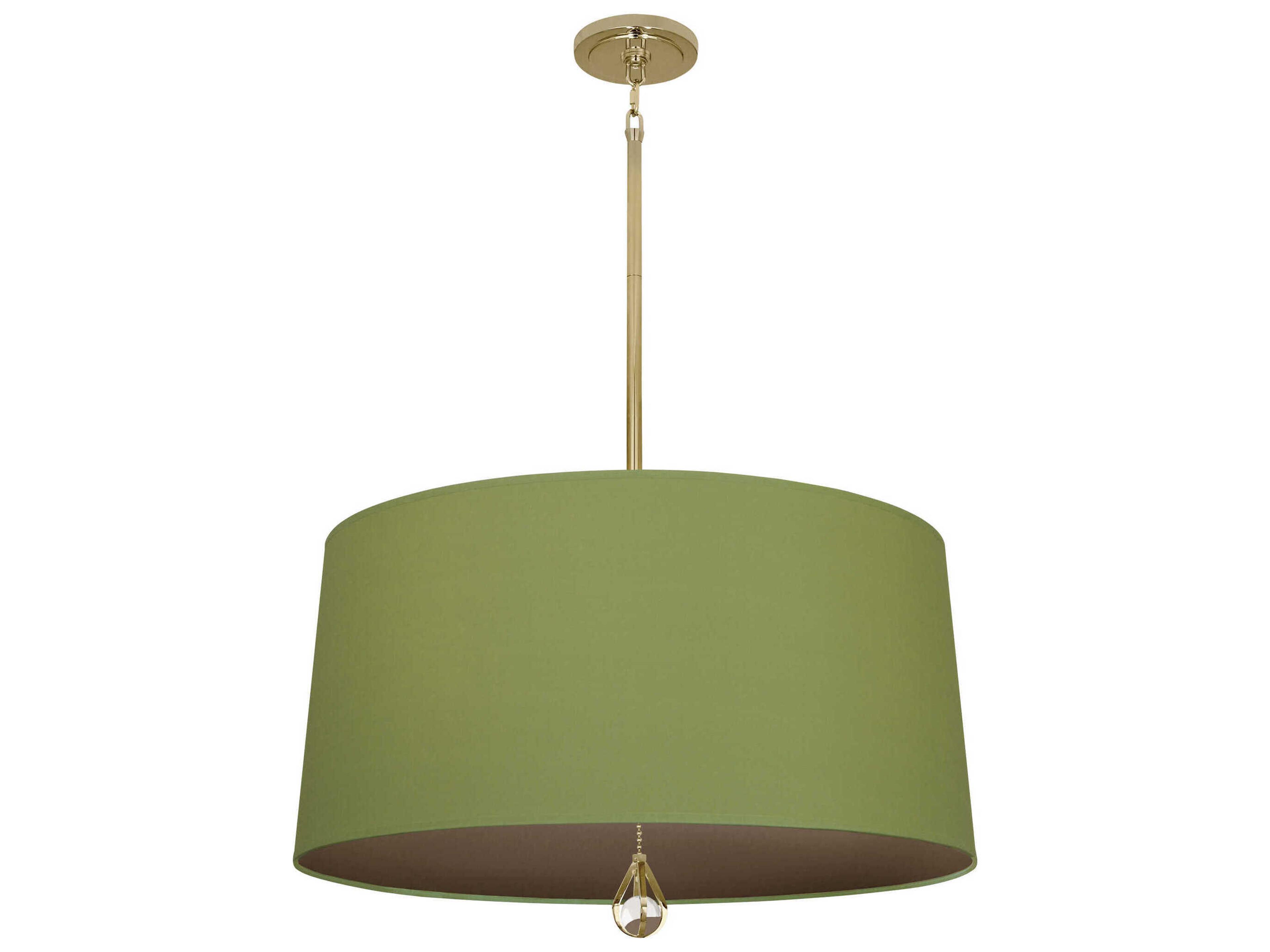 Robert Abbey Williamsburg Custis 3-Light Parrot Green Revolutionary Storm Drum Pendant