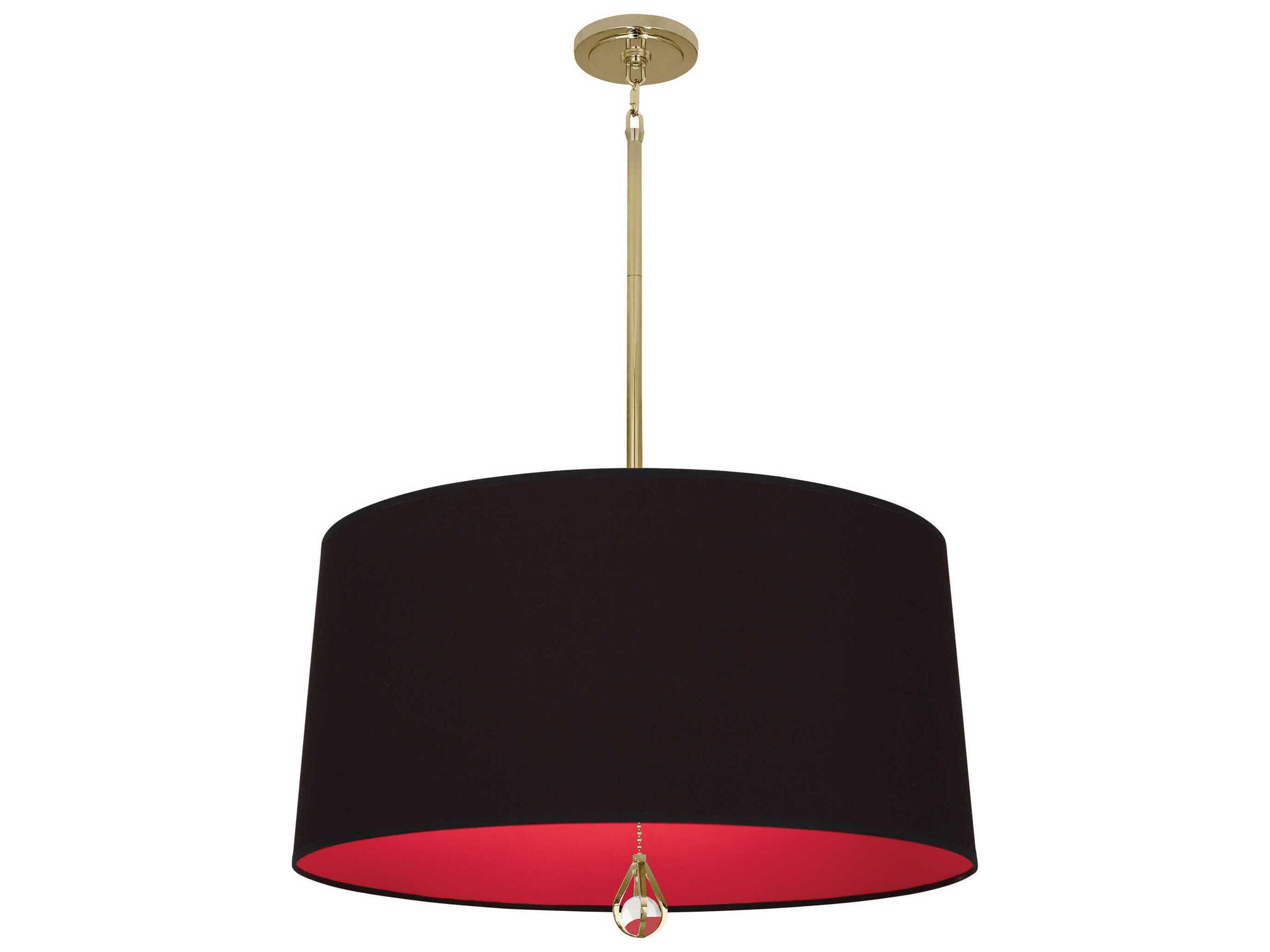 Robert Abbey Williamsburg Custis 3-Light Blacksmith Black Richmond Red Drum Pendant