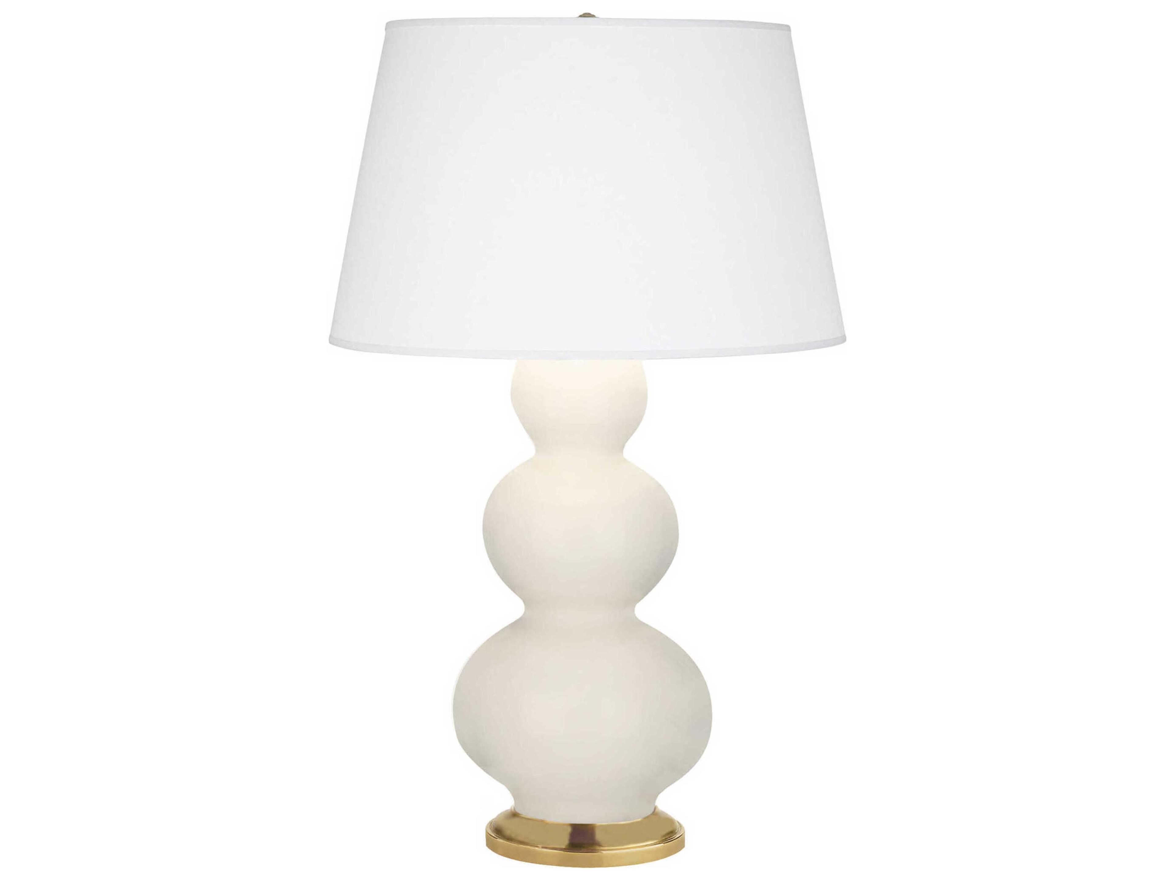 Robert Abbey Triple Gourd Bone Glazed White Buffet Lamp