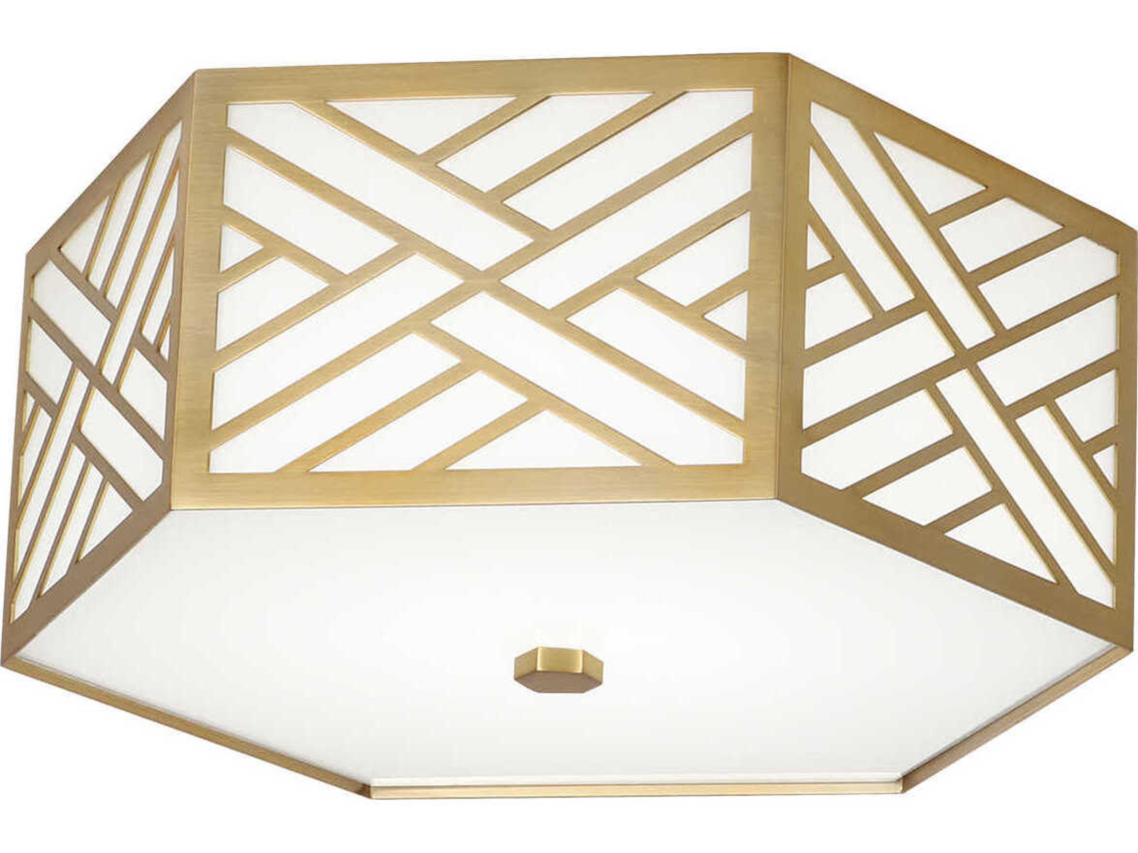 Robert Abbey Williamsburg Tazewell 1-Light Modern Brass Geometric Flush Mount