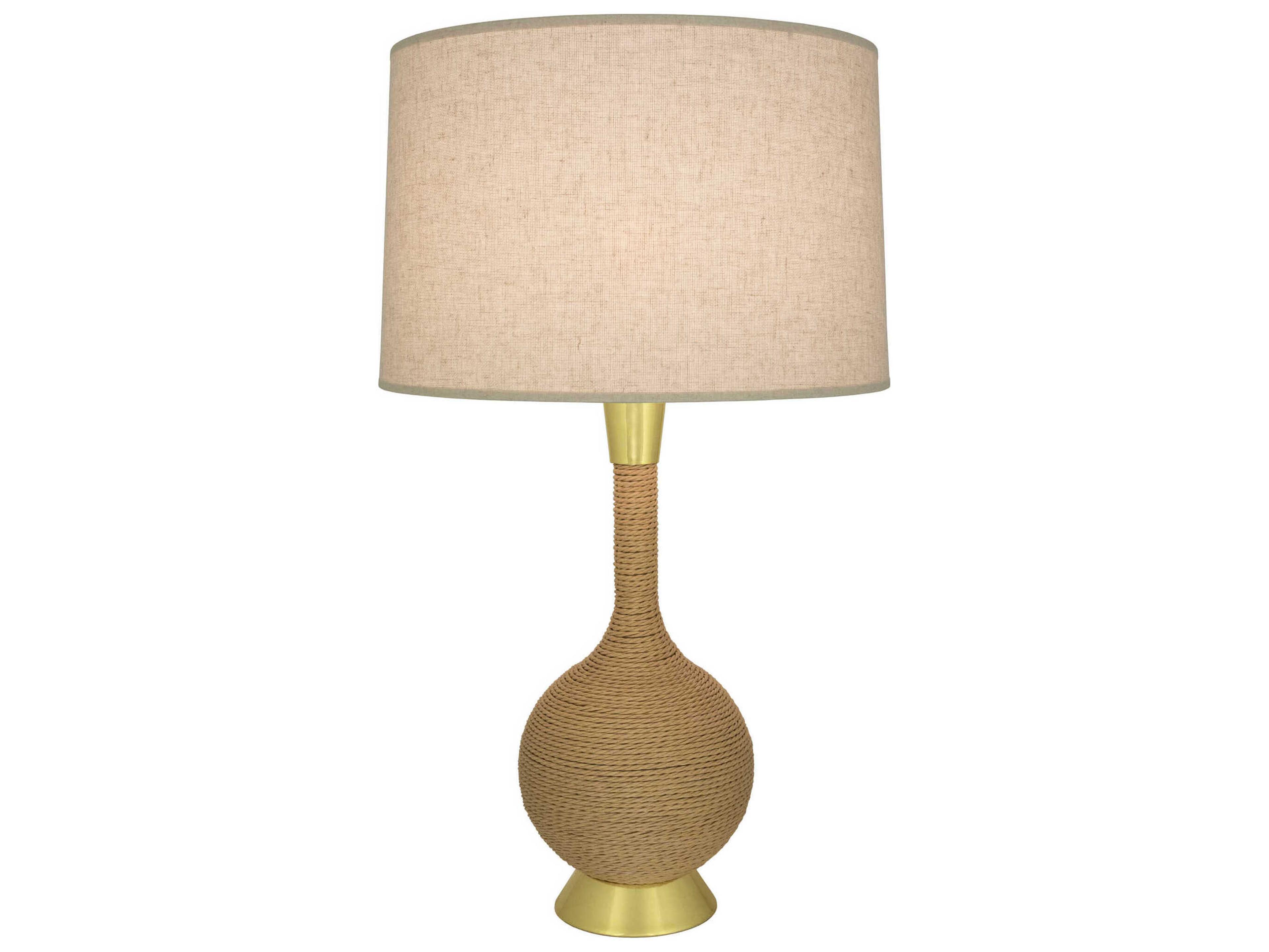 Robert Abbey Hatteras Natural Rope Modern Brass Buffet Lamp