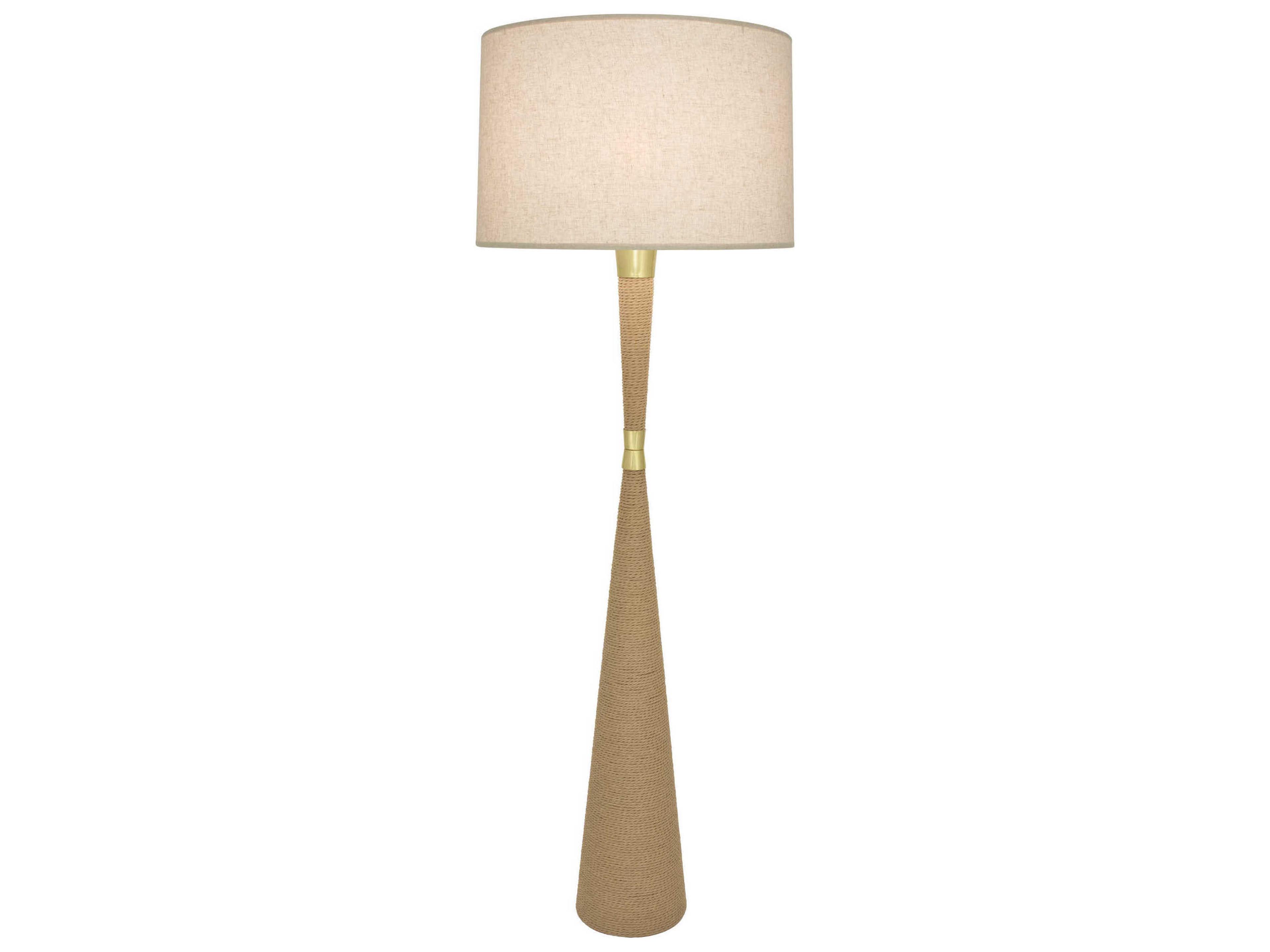 Robert Abbey Hatteras Natural Rope Modern Brass Copper Floor Lamp