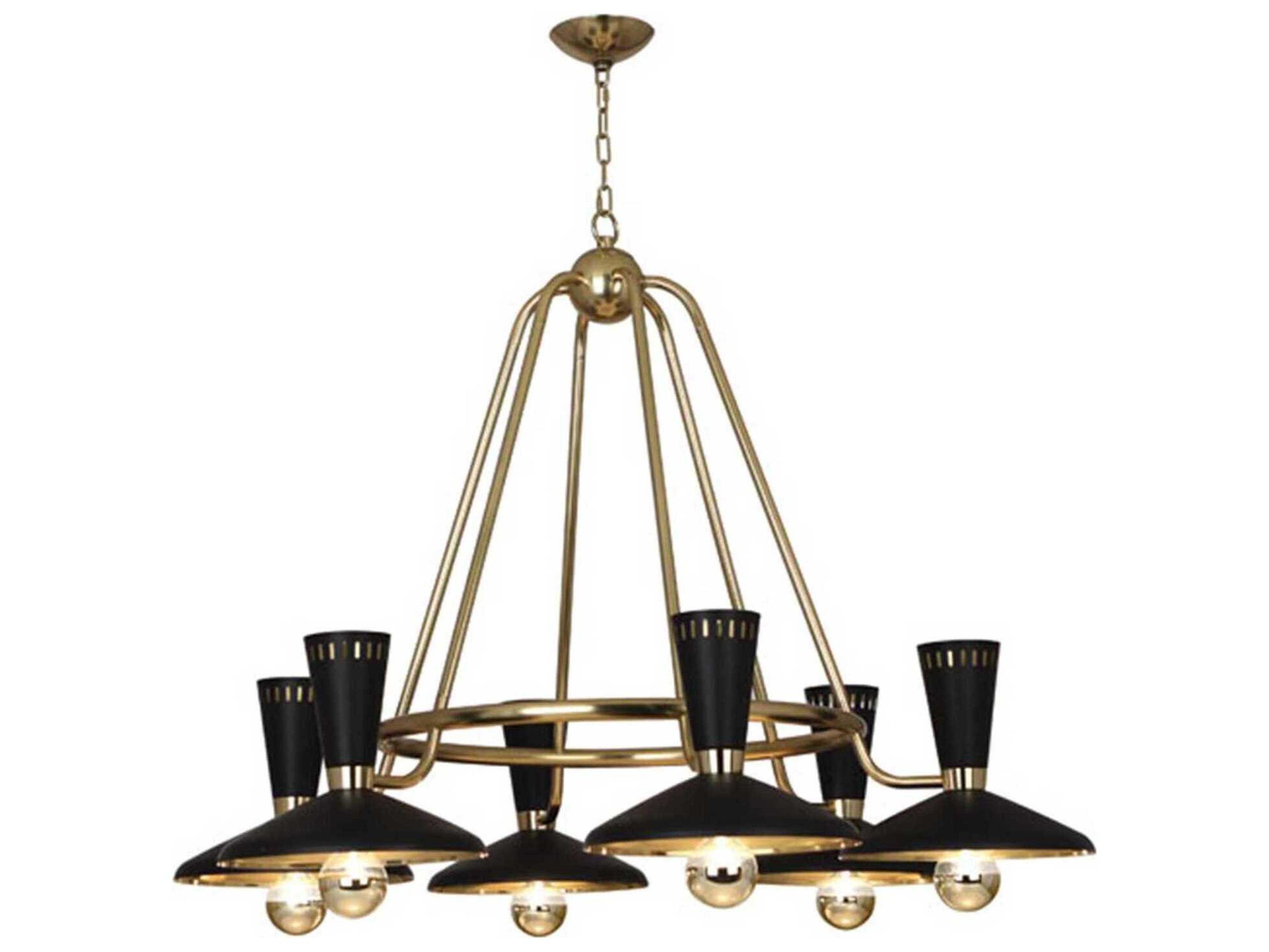 Robert Abbey Vortex 6-Light Modern Brass Chandelier