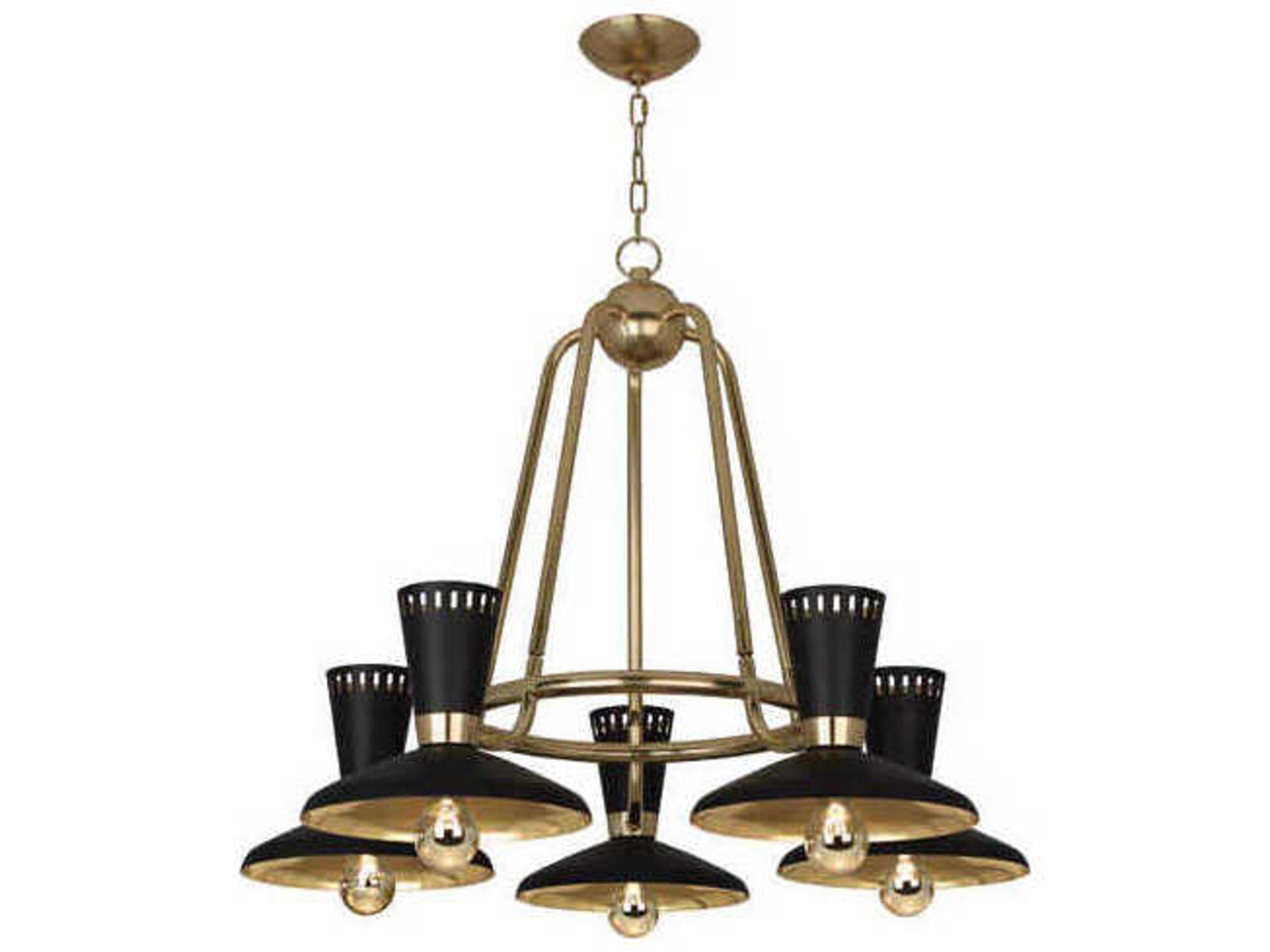 Robert Abbey Vortex 5-Light Modern Brass Chandelier