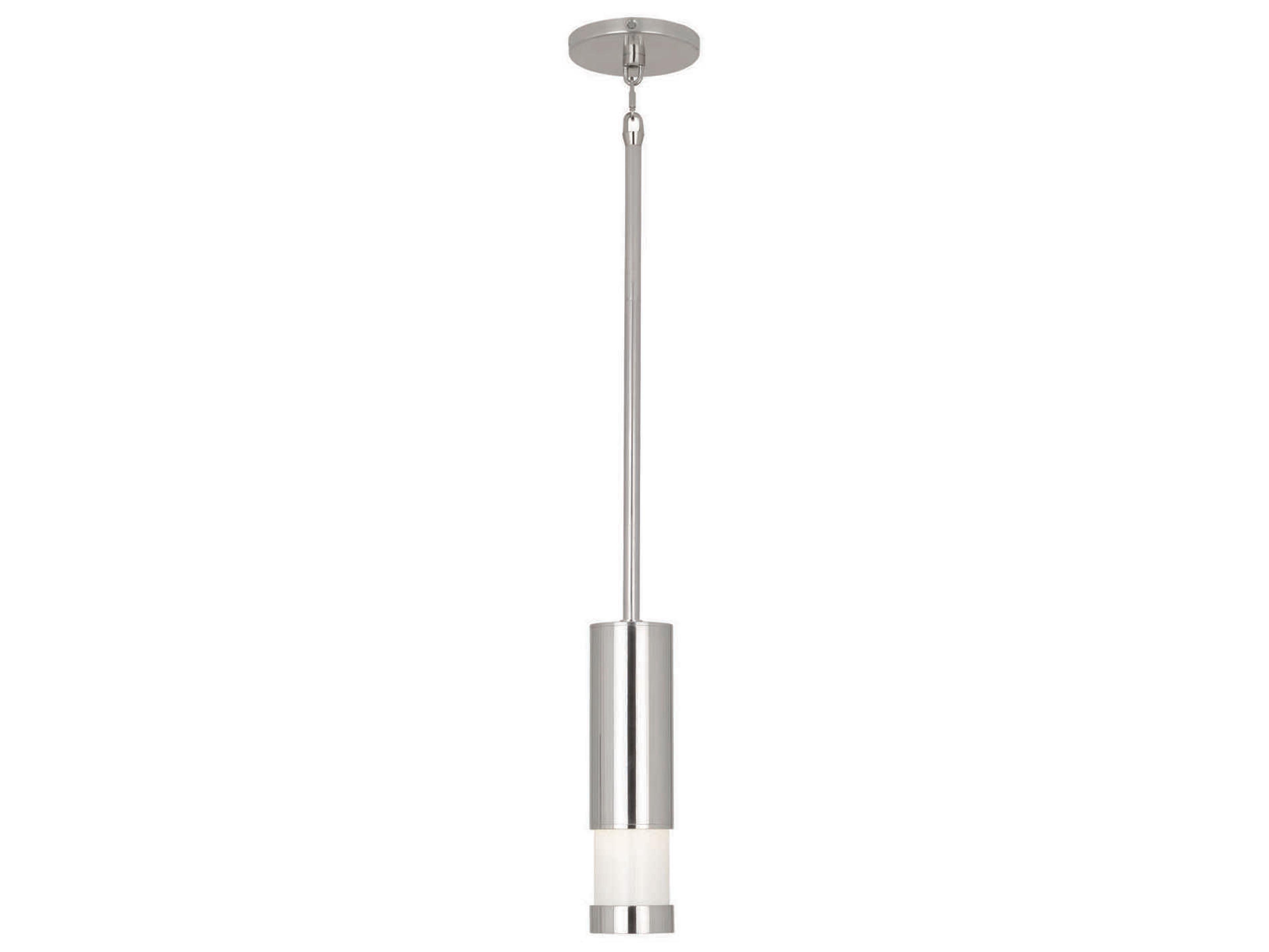 Robert Abbey Peek 1-Light Polished Aluminum Silver Cylinder Mini Pendant