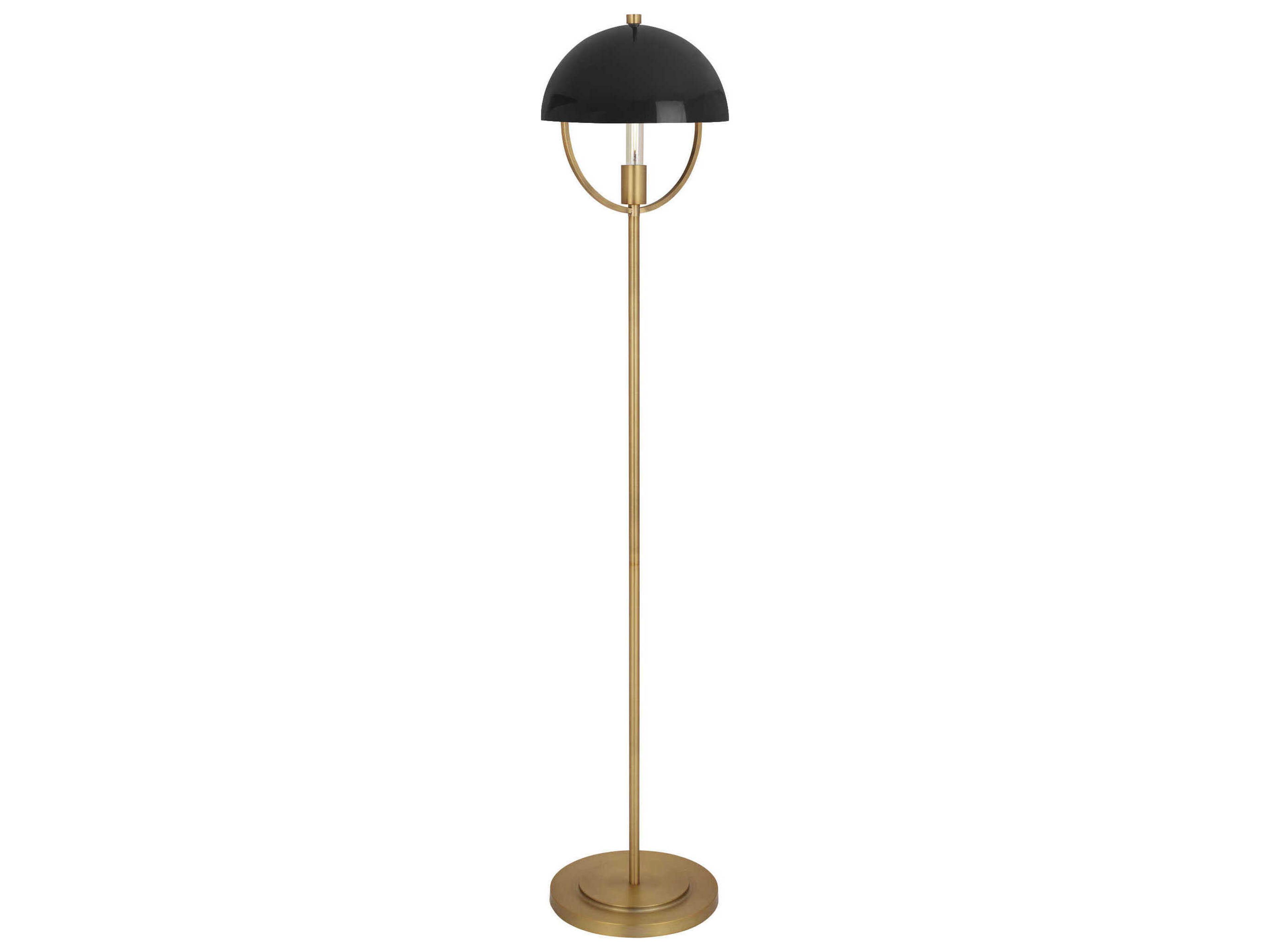 Robert Abbey Mavisten Edition Copernica Lacquered Burnished Brass Floor Lamp