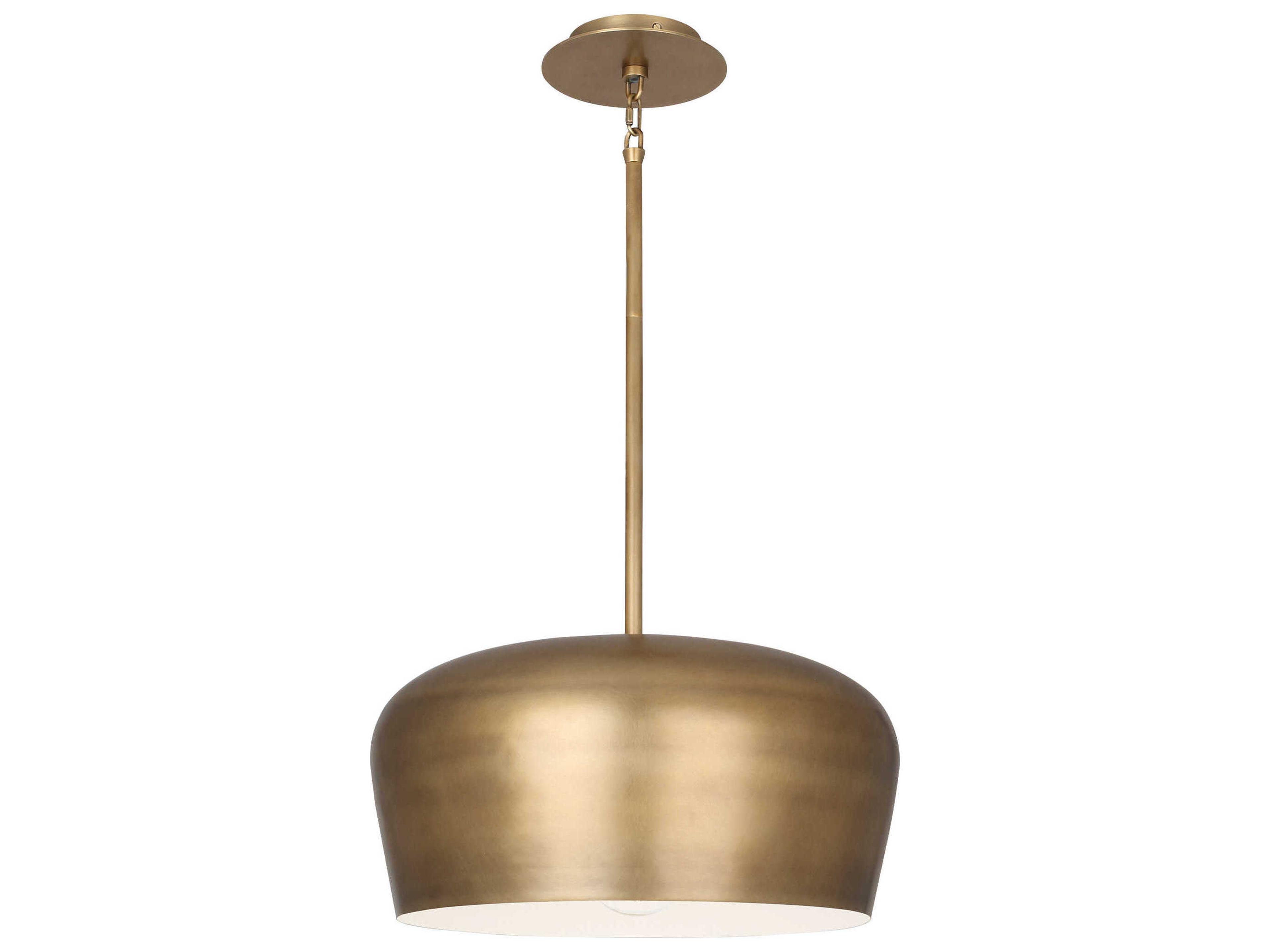 Robert Abbey Rico Espinet Bumper 1-Light Warm Brass Dome Pendant