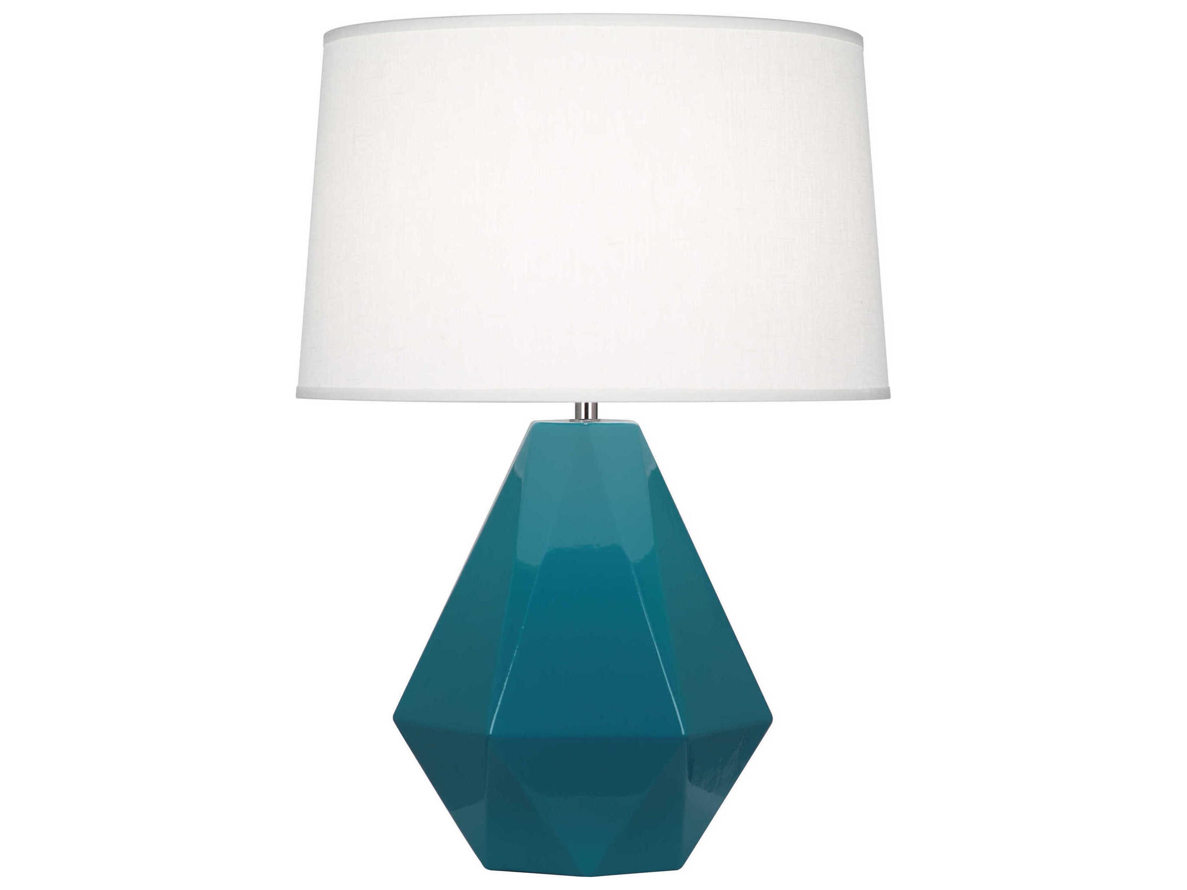 Robert Abbey Delta Peacock Glazed Green Table Lamp