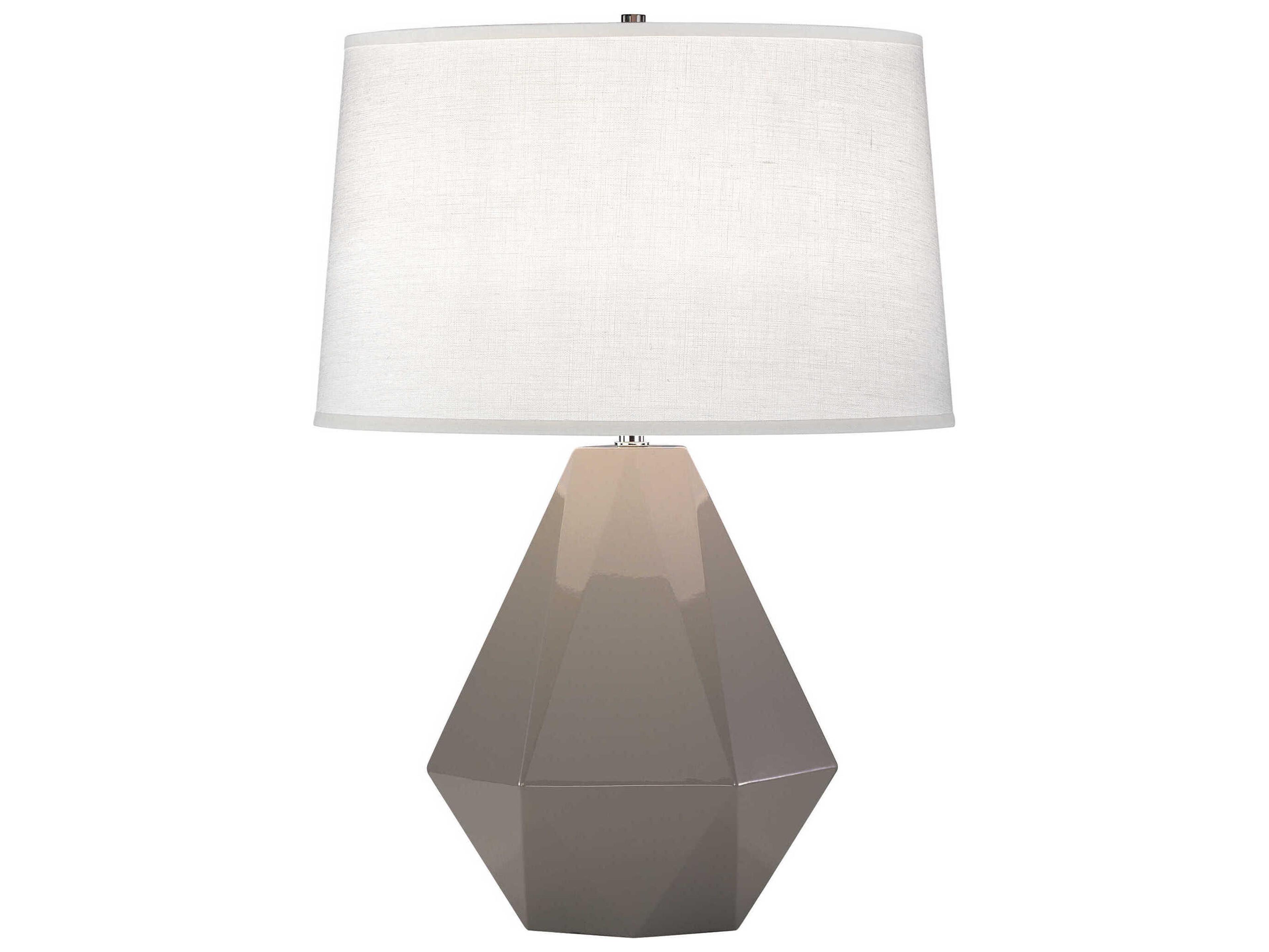 Robert Abbey Delta Smokey Taupe Glazed Gray Table Lamp