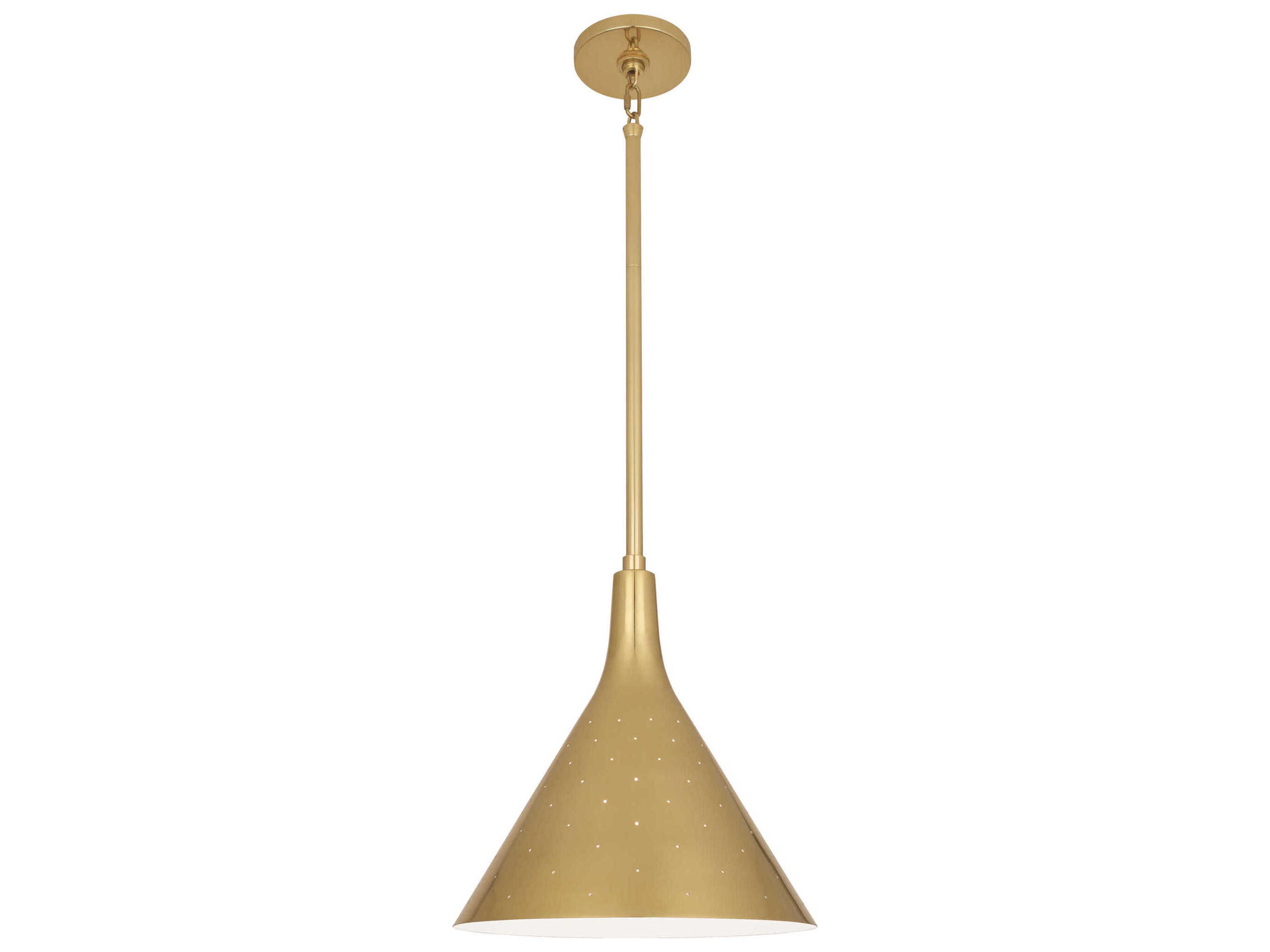 Robert Abbey Pierce 1-Light Modern Brass Mini Pendant