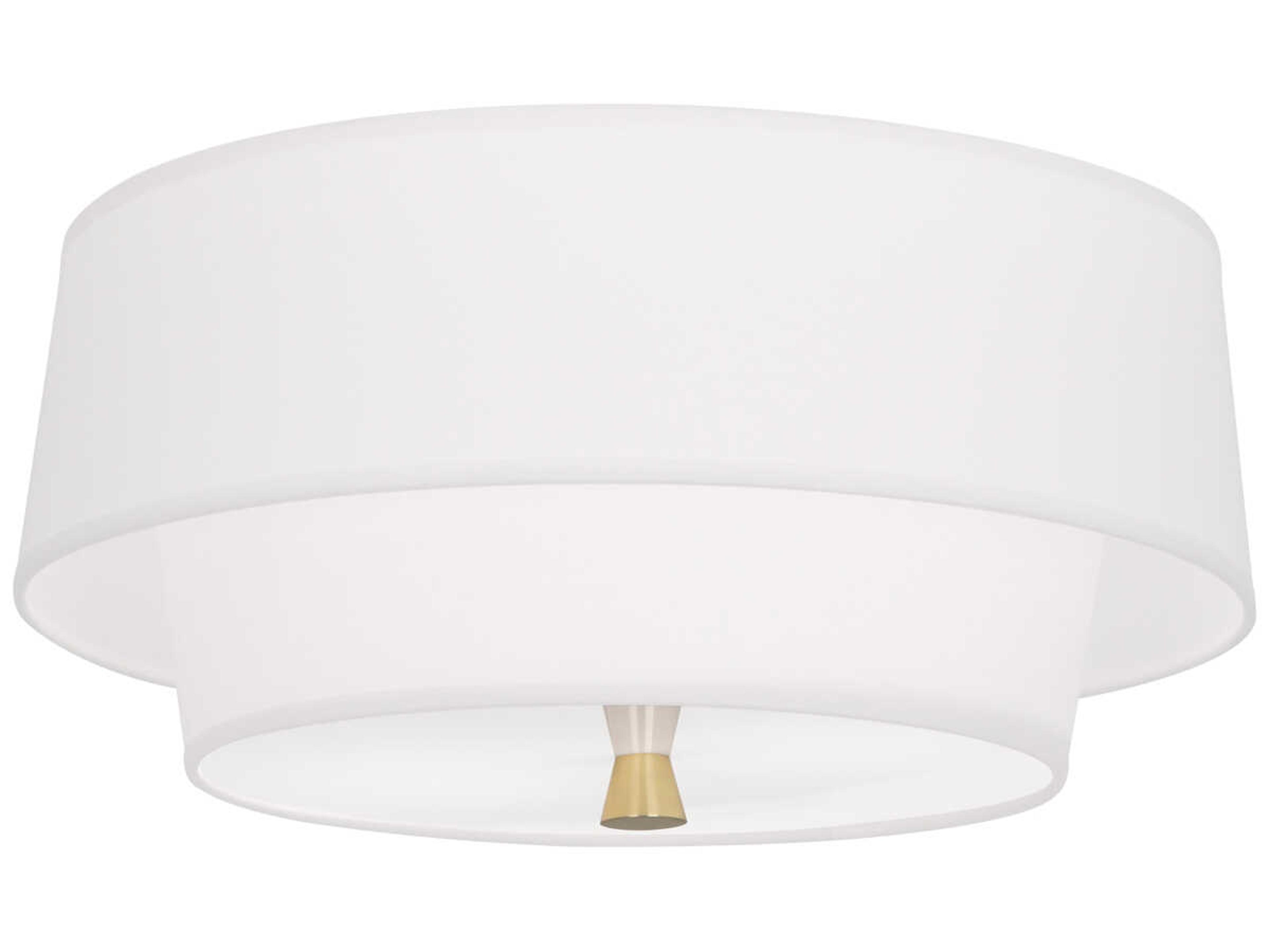 Robert Abbey Decker 2-Light Ascot White Flush Mount