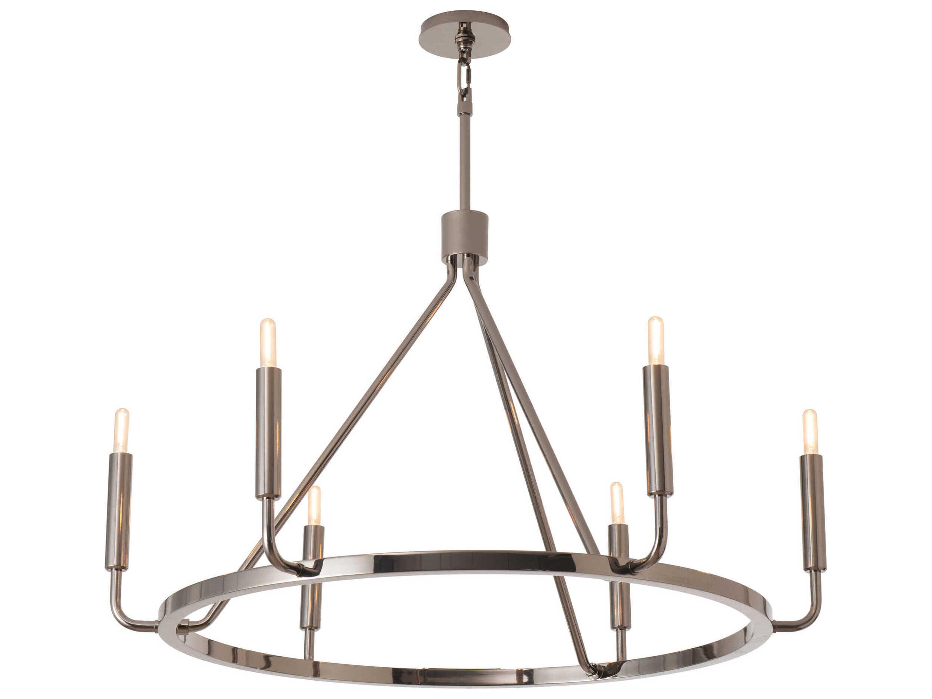 Robert Abbey Mavisten Edition Carbonia 6-Light Black Chrome Chandelier