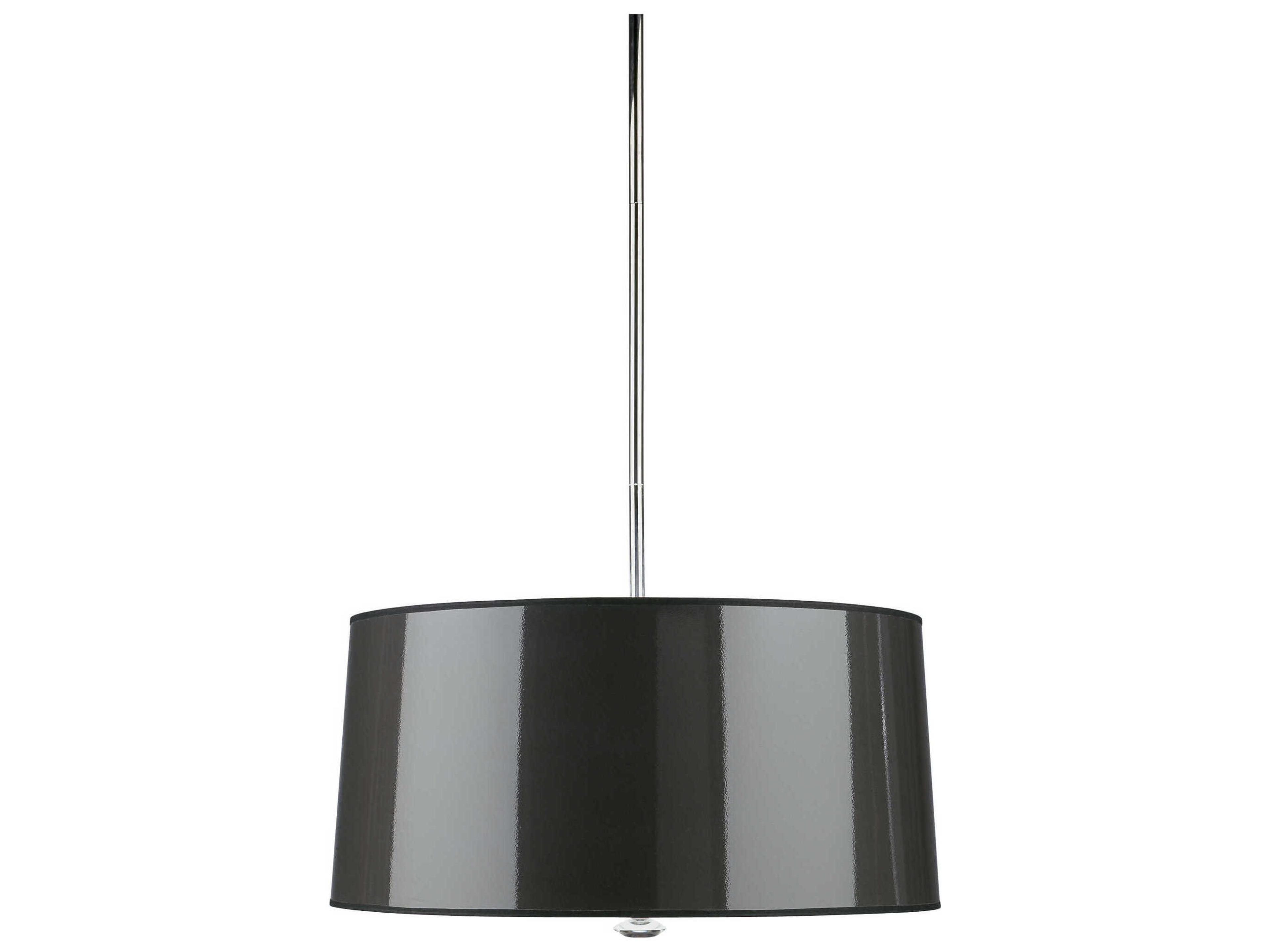 Robert Abbey Penelope 3-Light Polished Nickel Black Drum Pendant