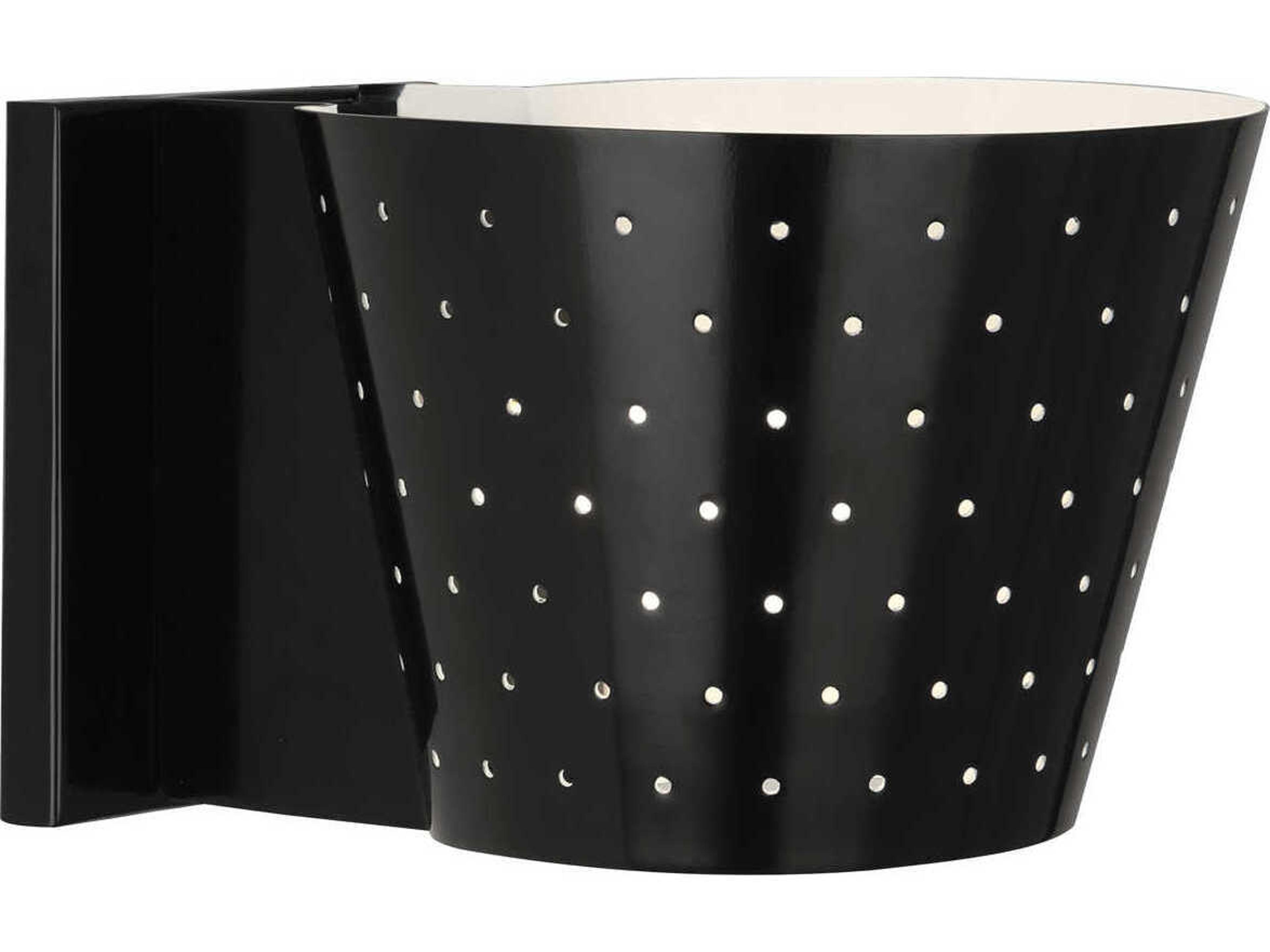 Robert Abbey Pierce 1-Light Plated Black Wall Sconce