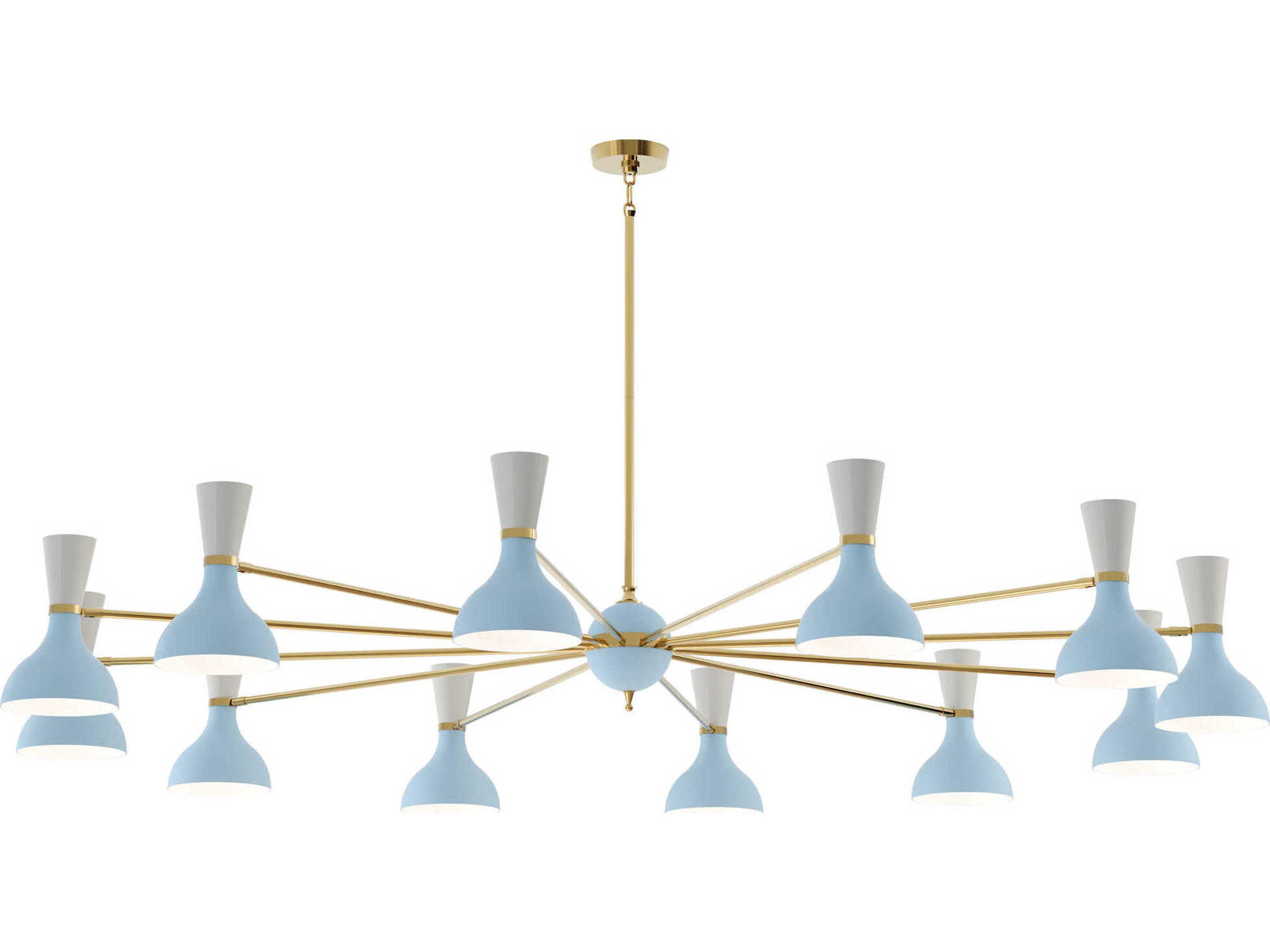 Robert Abbey Clare 12-Light Baby Blue Lily Chandelier