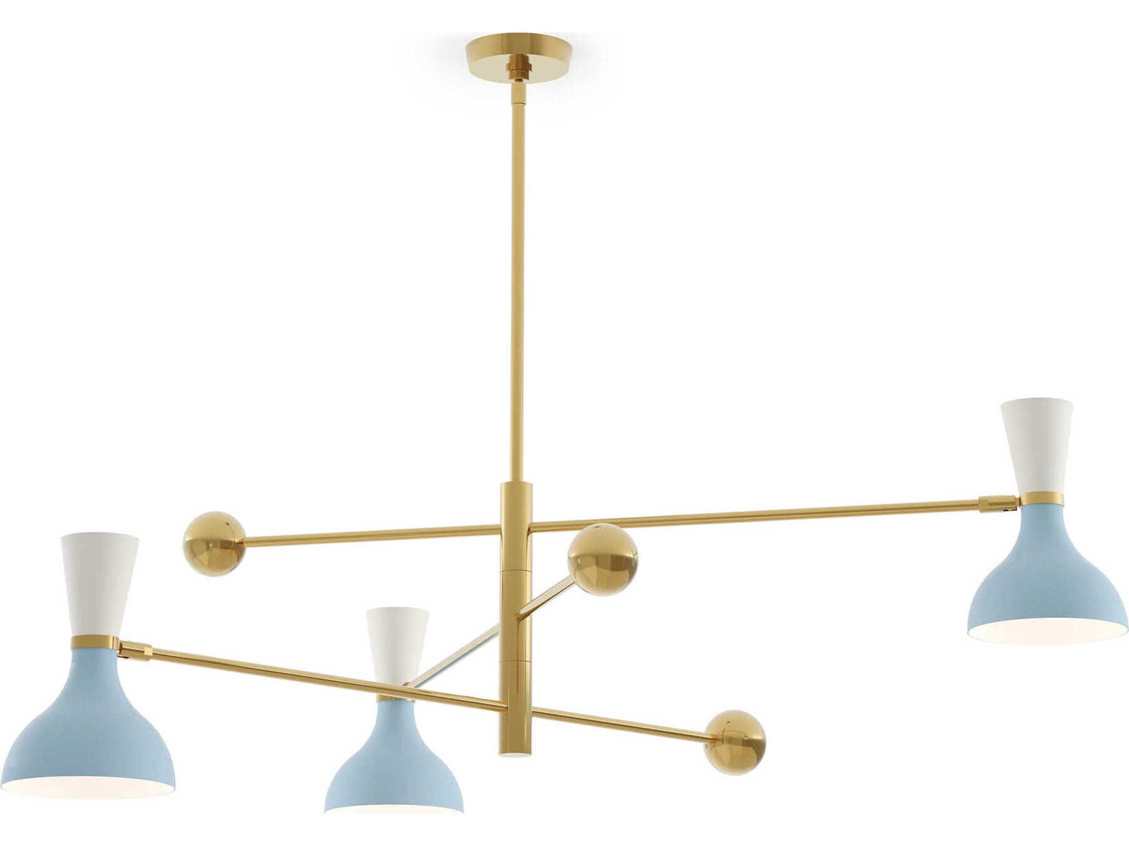 Robert Abbey Clare 3-Light Baby Blue Lily Chandelier