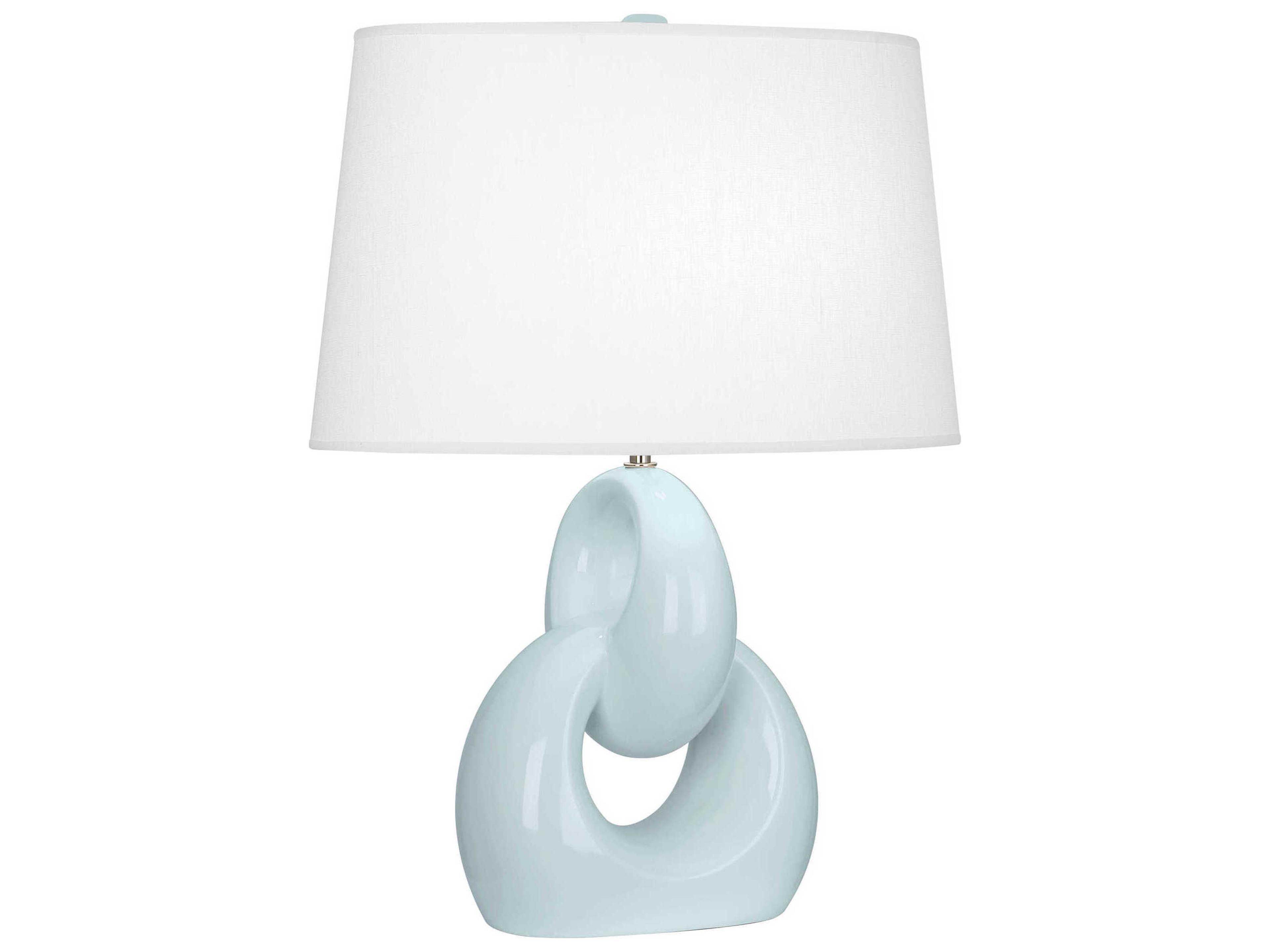 Robert Abbey Fusion Baby Blue Glazed Polished Nickel Buffet Lamp