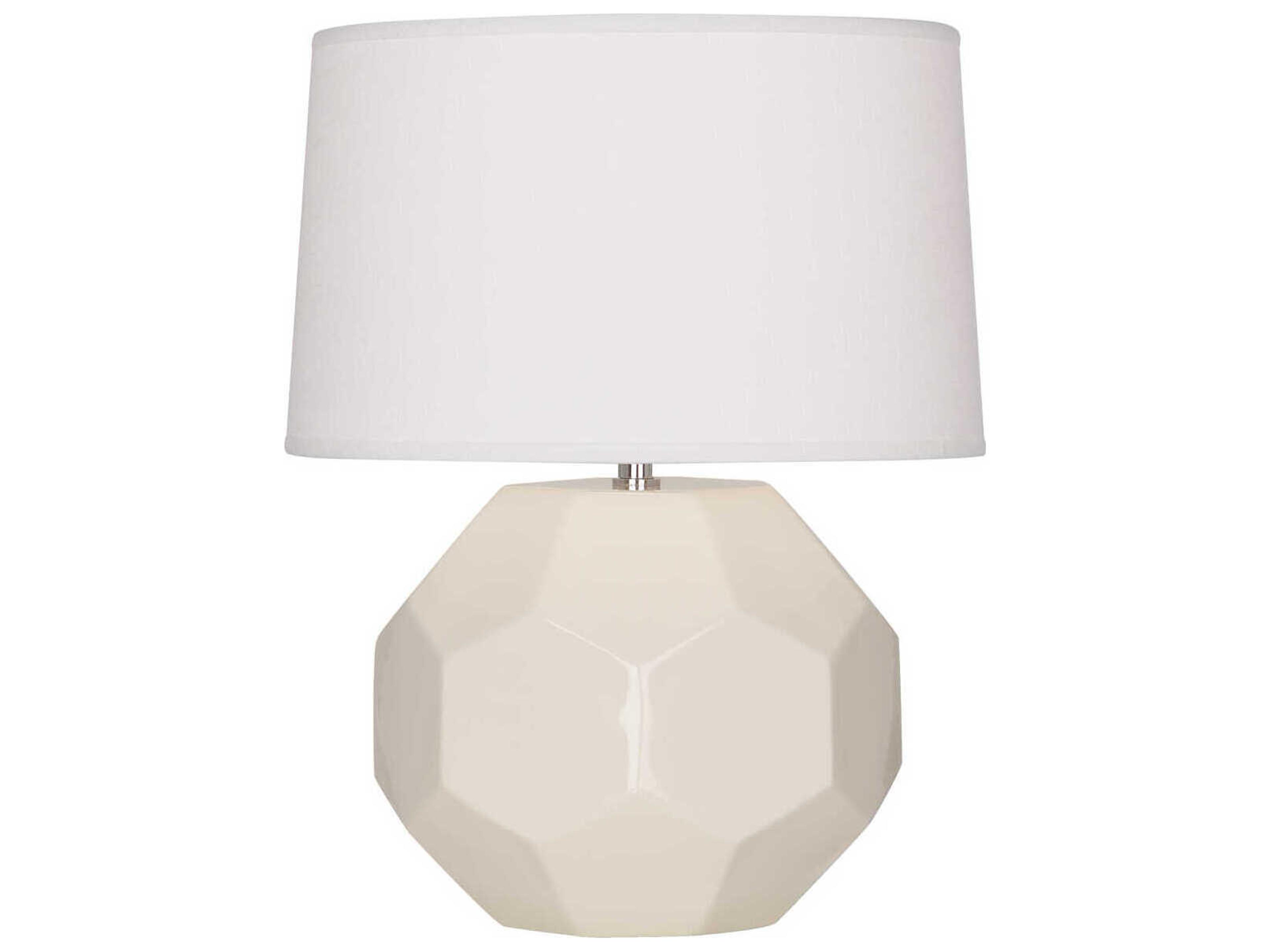 Robert Abbey Franklin Bone Glazed Off White Table Lamp
